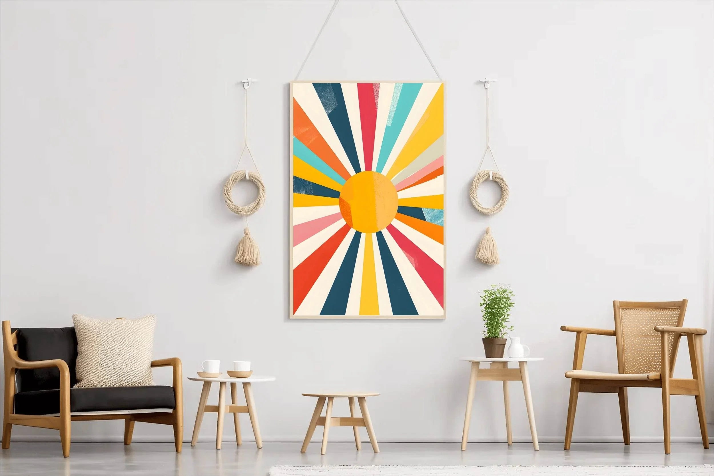 Retro Sunburst Digital Art - beink online art store