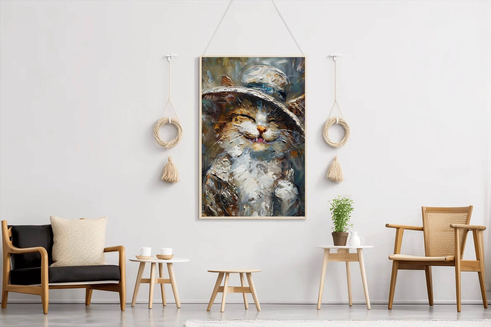 Hand Painted Illustration of Smiling Kitten - beink online art store