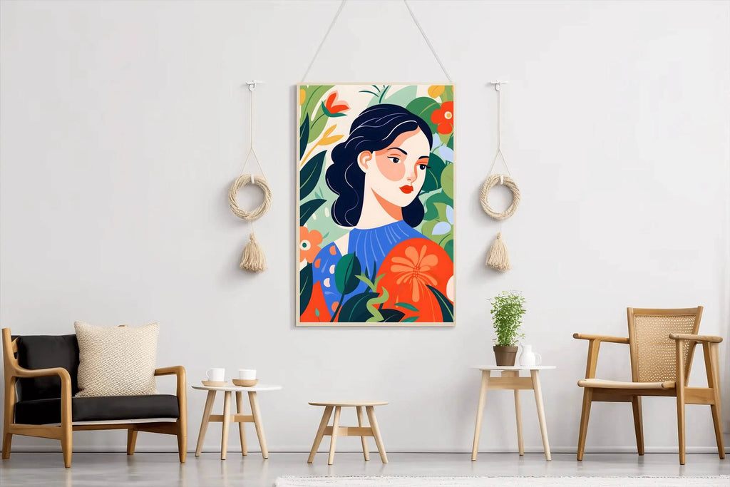 A Woman Painting Among Flowers - beink online art store