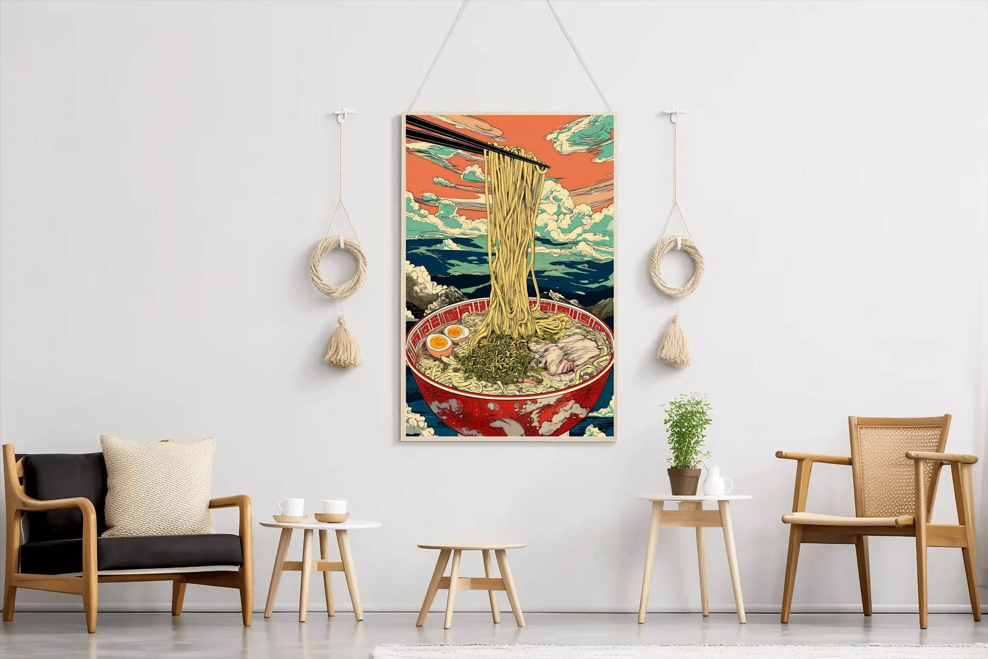 Bowl of Ramen with a Chopsticks on it Wall Art - beink online art store