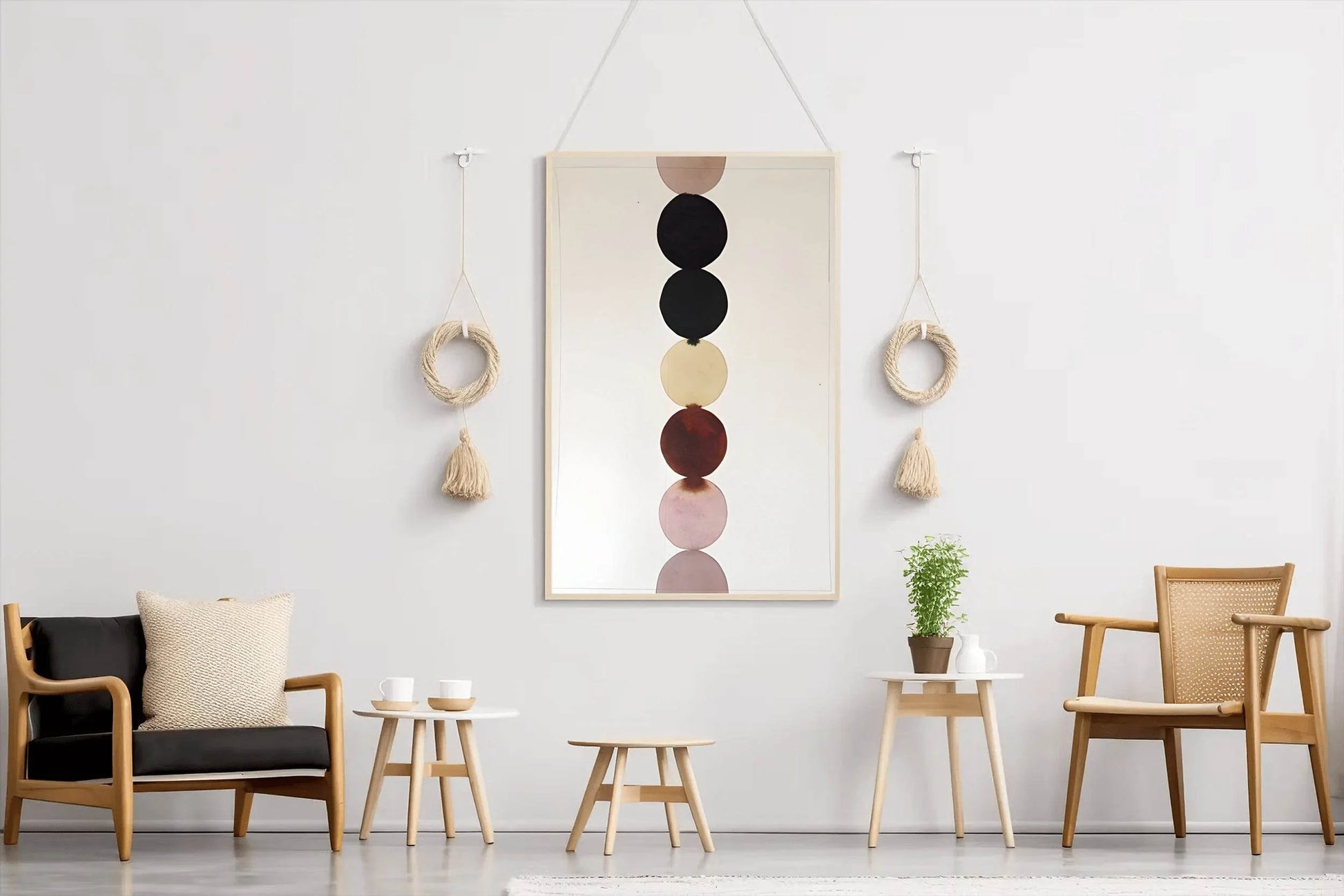 Multicolor Vertical Circles Modern Wall Art - beink online art store