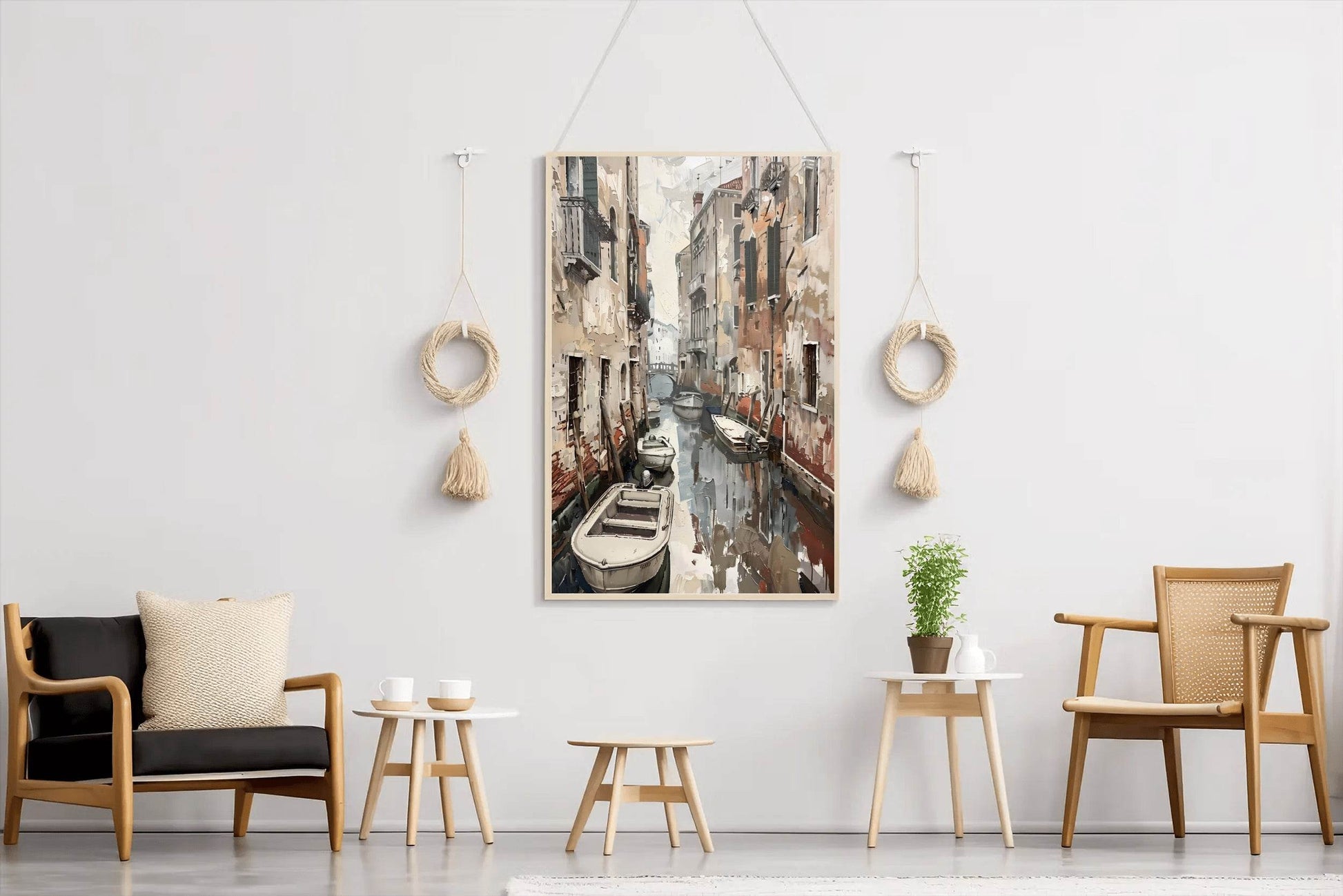 Small Boats in The Streets of Venice Wall Art - beink online art store