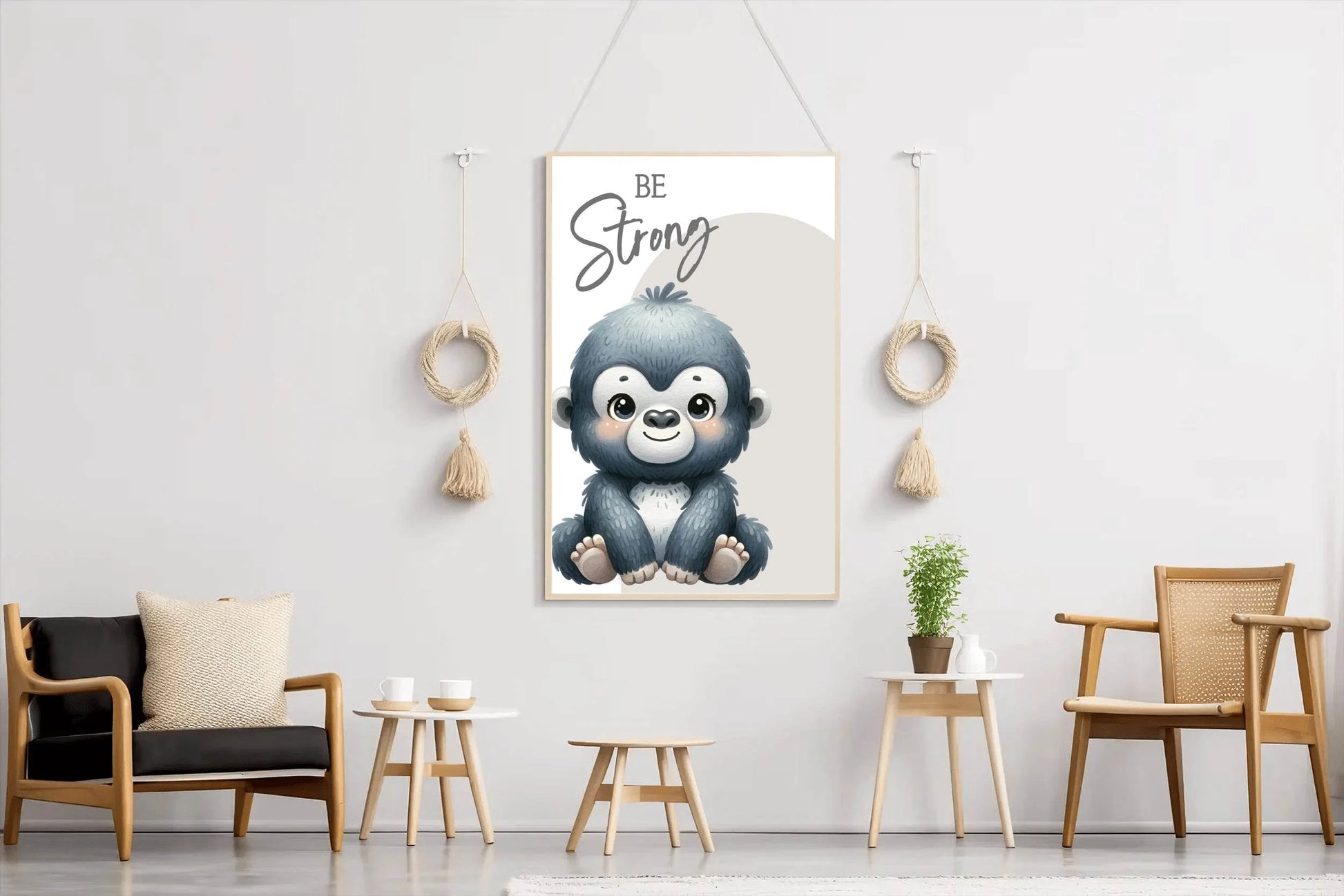 Watercolor Illustration of a Cute Baby Monkey - beink online art store