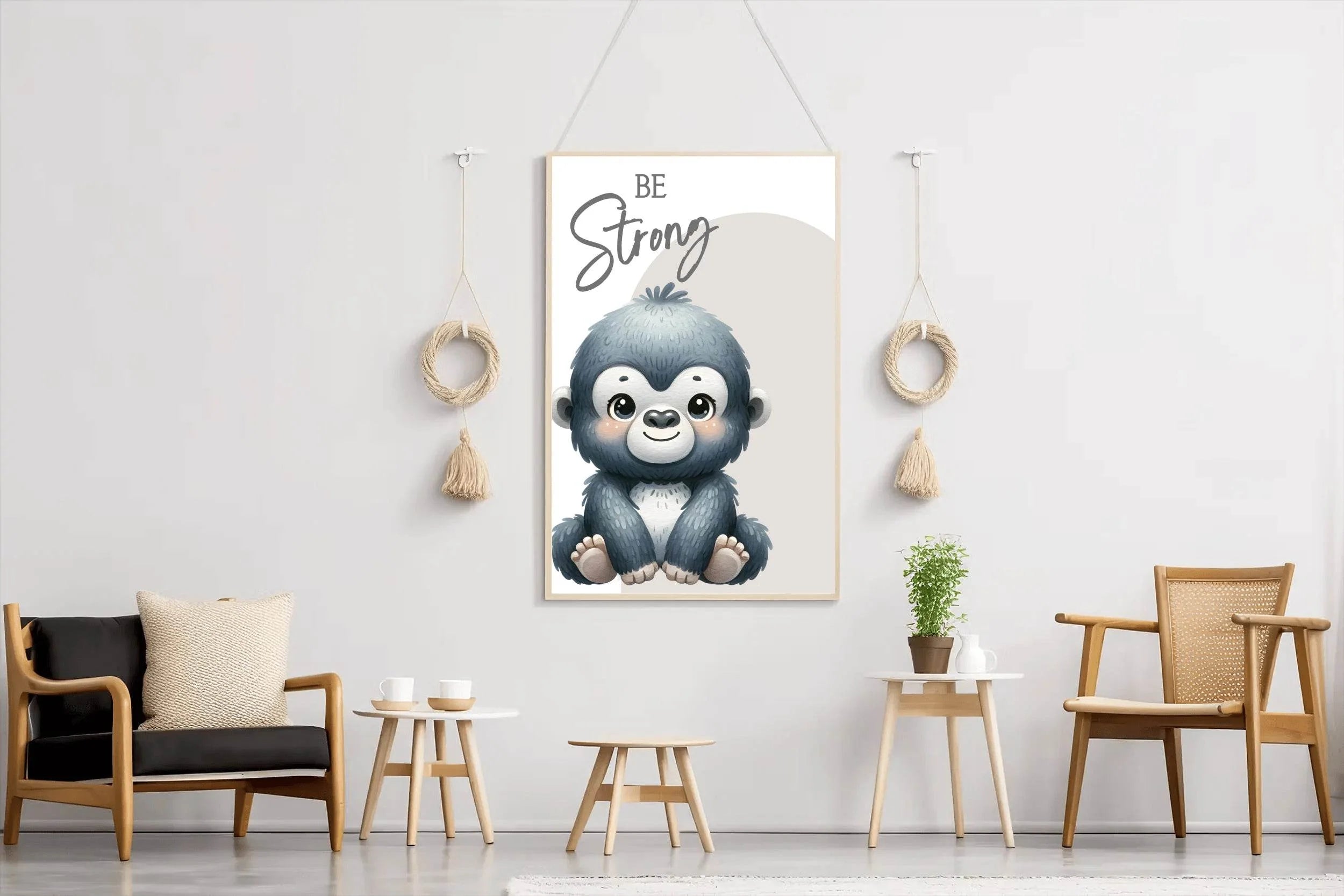 Watercolor Illustration of a Cute Baby Monkey - beink online art store