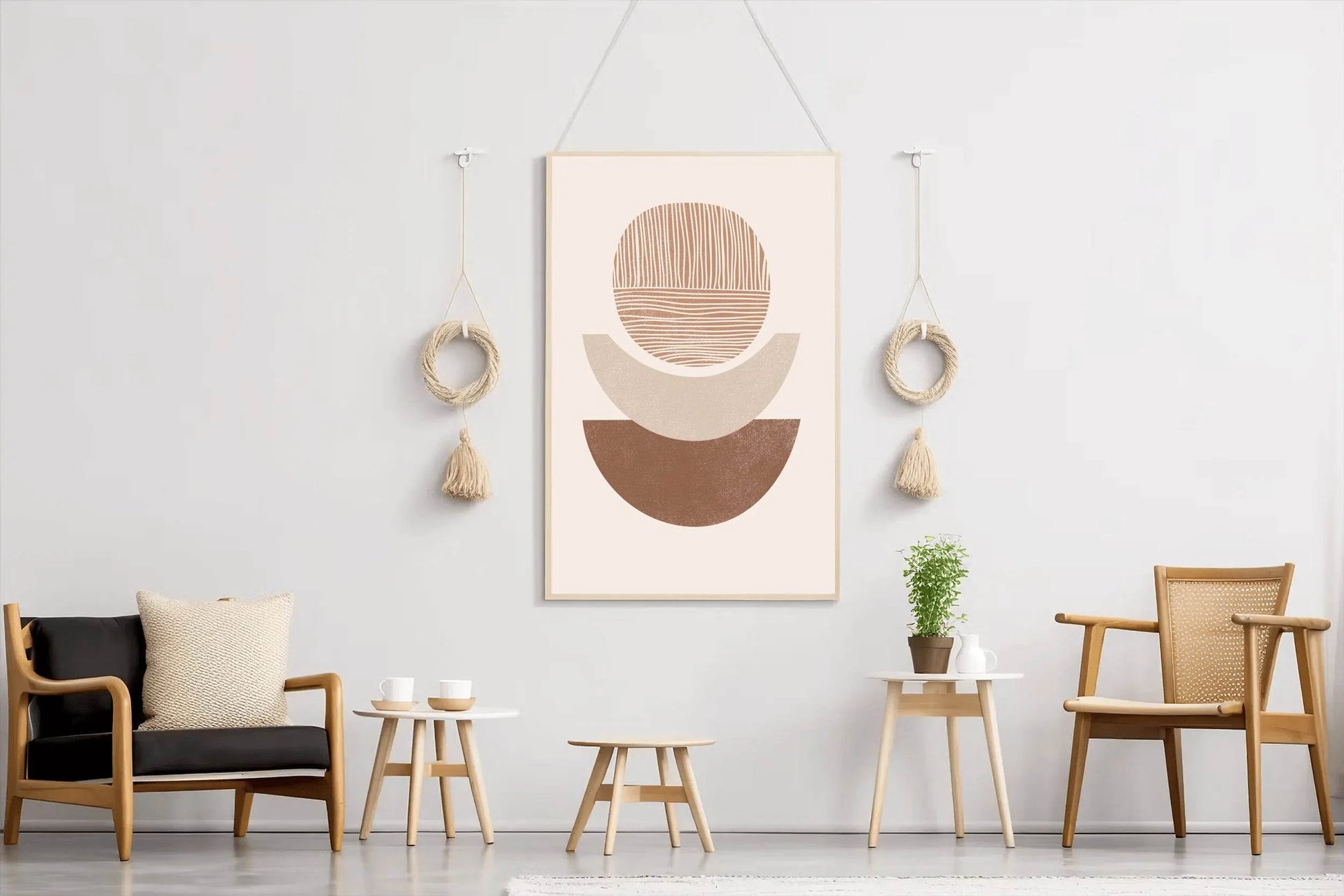 Abstract with Geometric Shapes and Warm Colors ArtWork - beink online art store