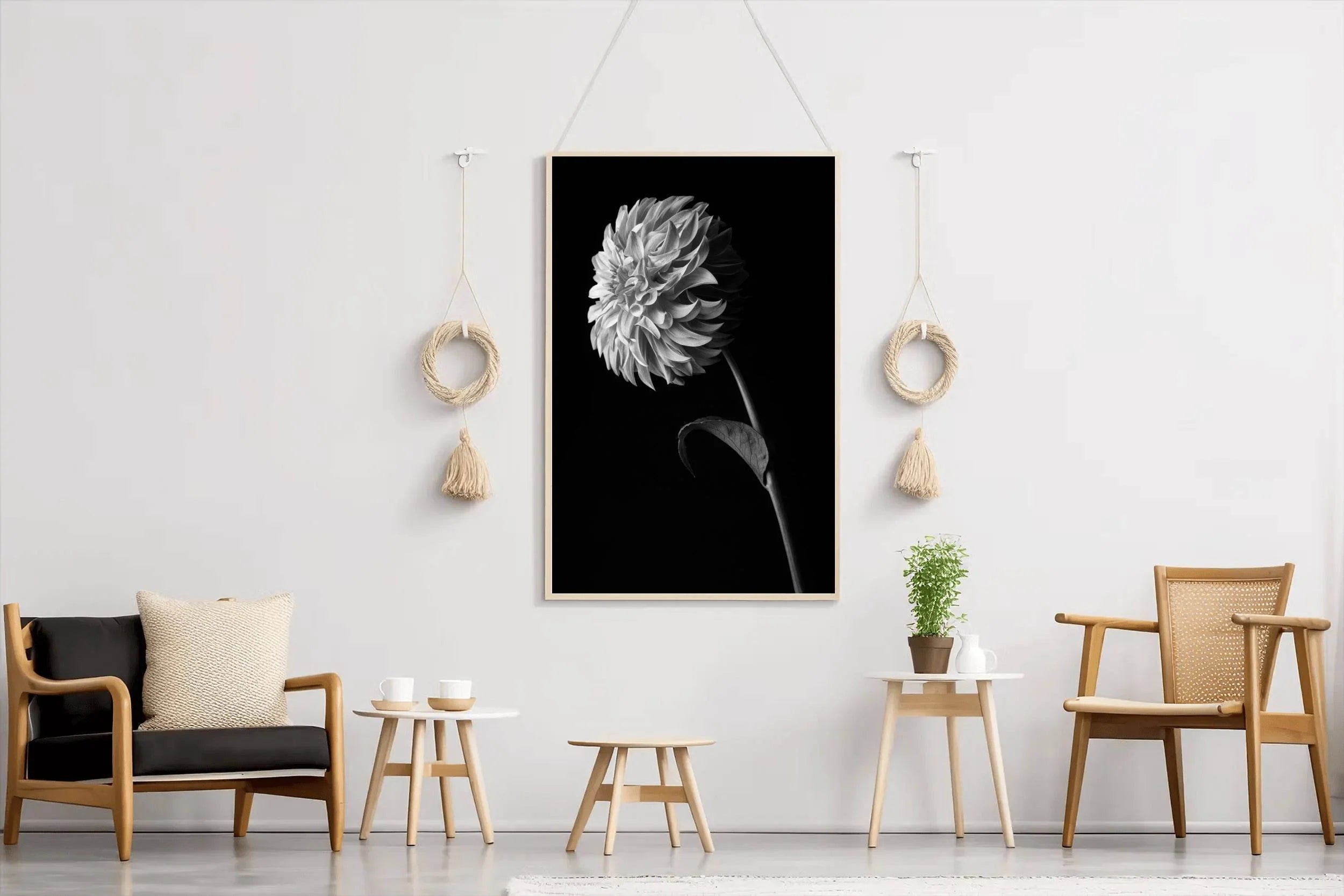 Dahlia Black & White Wall Art - beink online art store