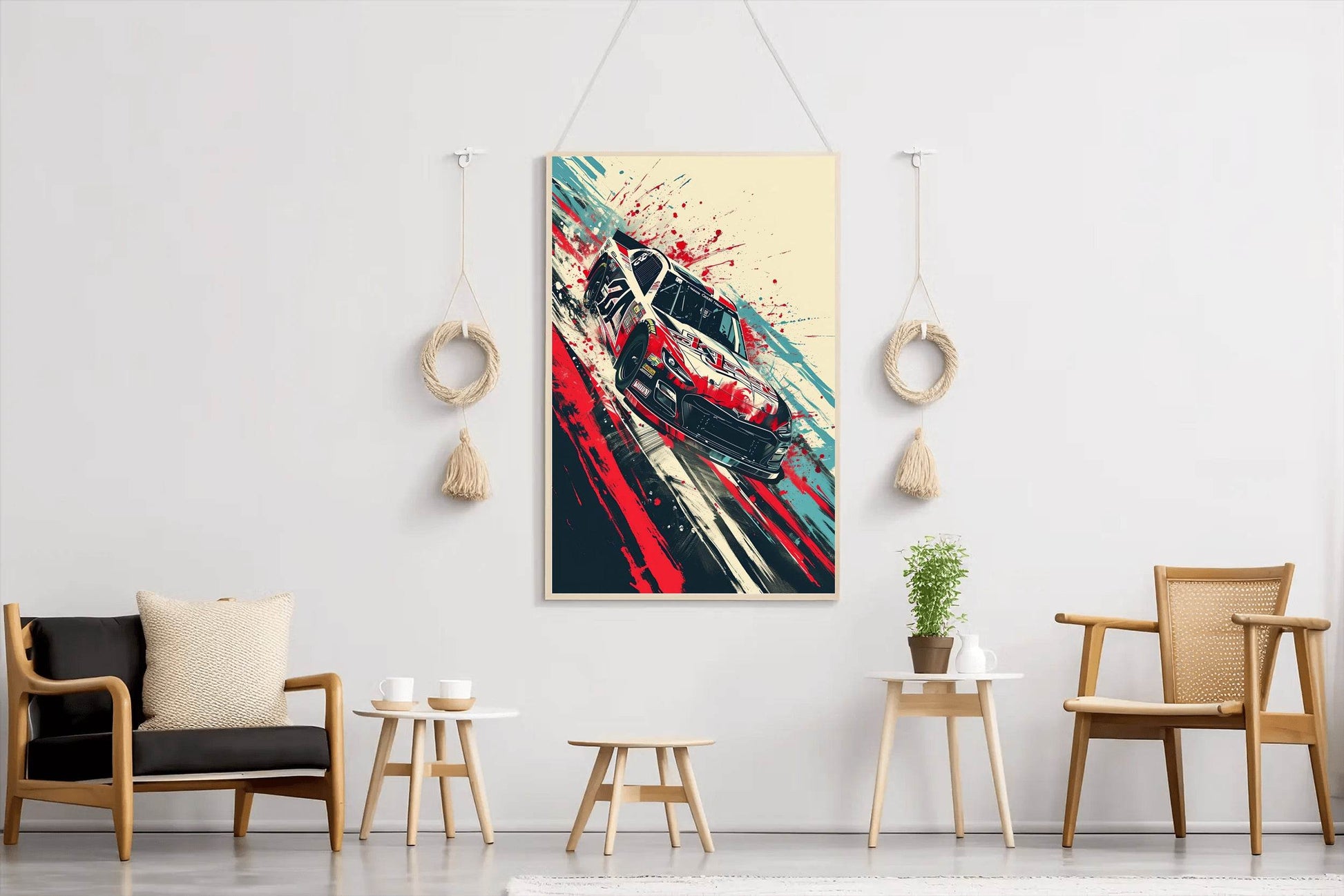 Chevrolet Red & White Race Wall Art - beink online art store