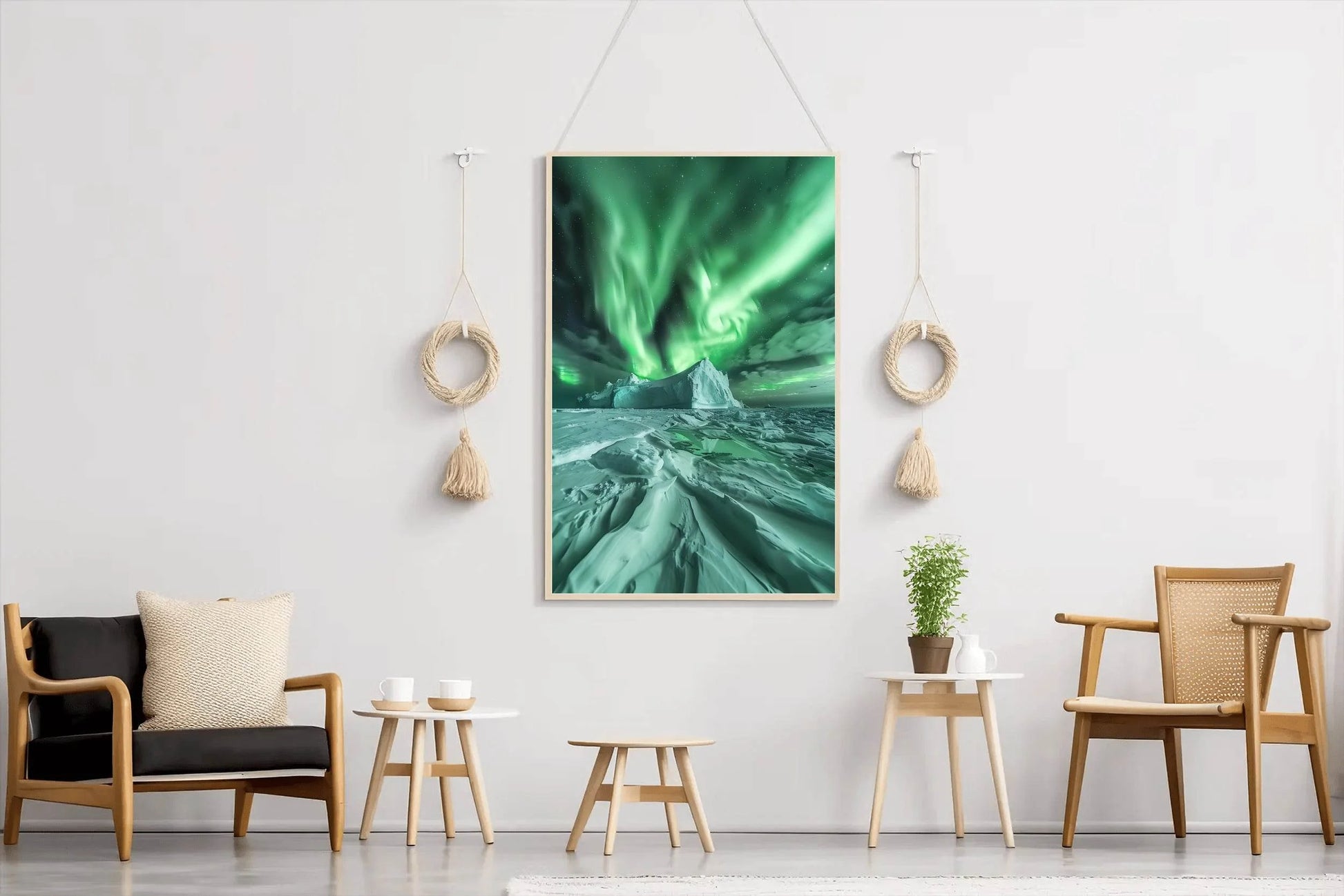 Northern Lights Dance Over Iceberg Wall Art - beink online art store