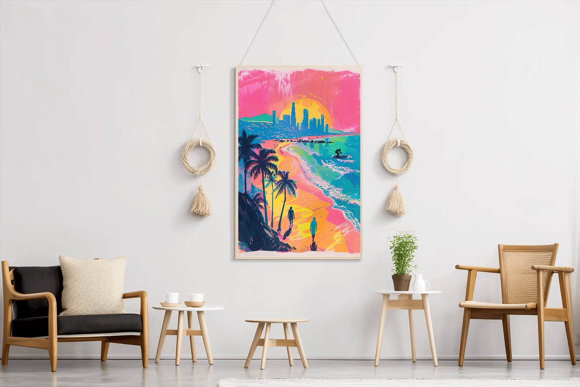 Watercolor Painting of Coastal Trees Wall Art - beink online art store