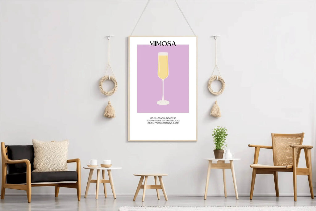 Mimosa Sparkling Wine Wall Art - beink online art store