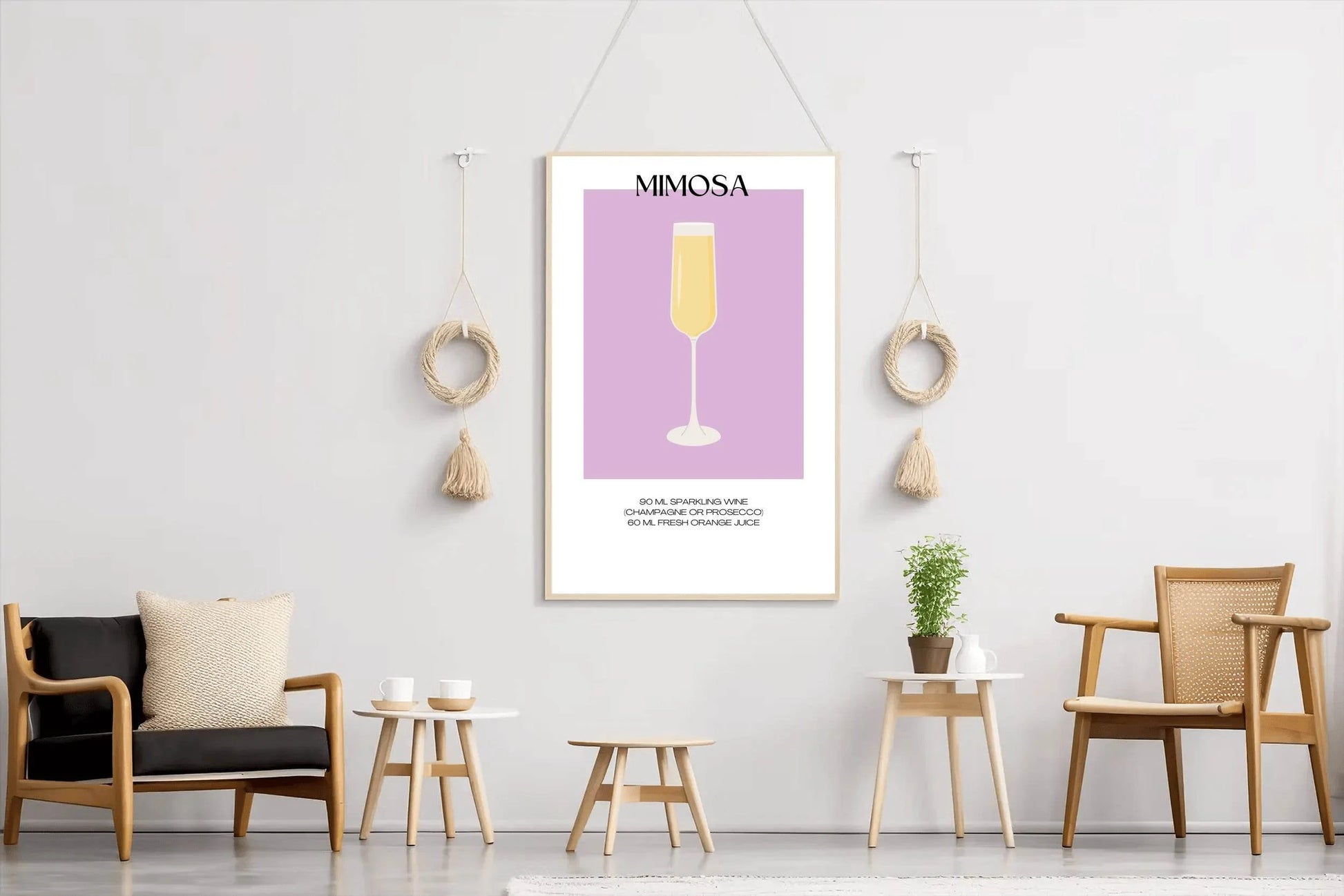 Mimosa Sparkling Wine Wall Art - beink online art store