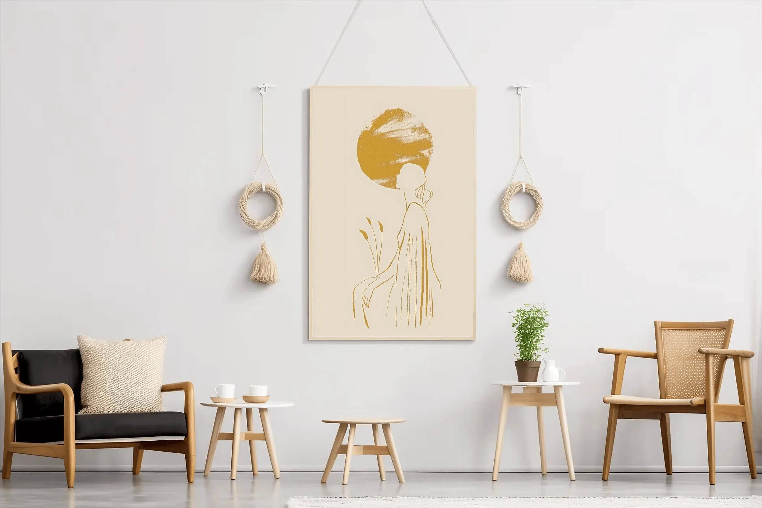 Golden Silhouette of a Women Wall Art - beink online art store