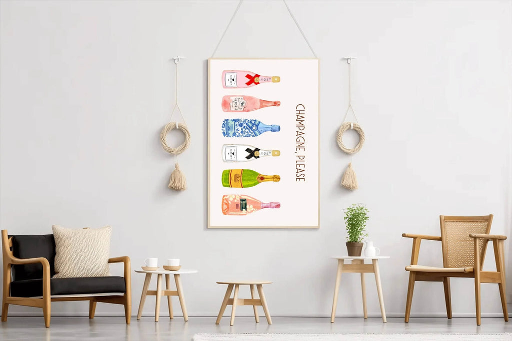 Different Bottles of Champagne Wall Art - beink online art store