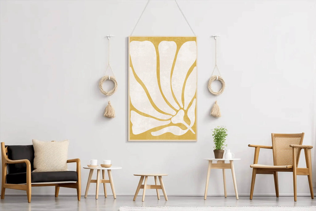 Golden Petal Harmony Wall Art - beink online art store
