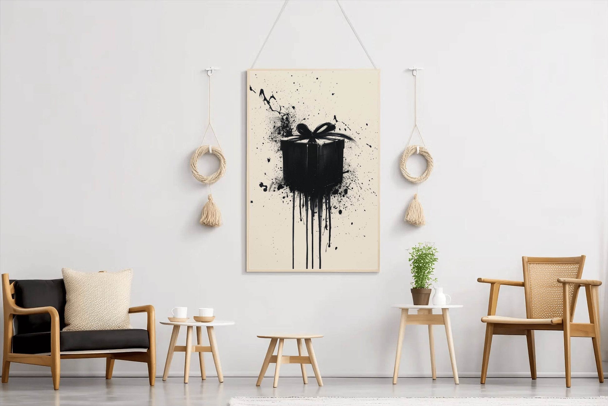 Black Gift Box Modern Wall Art - beink online art store