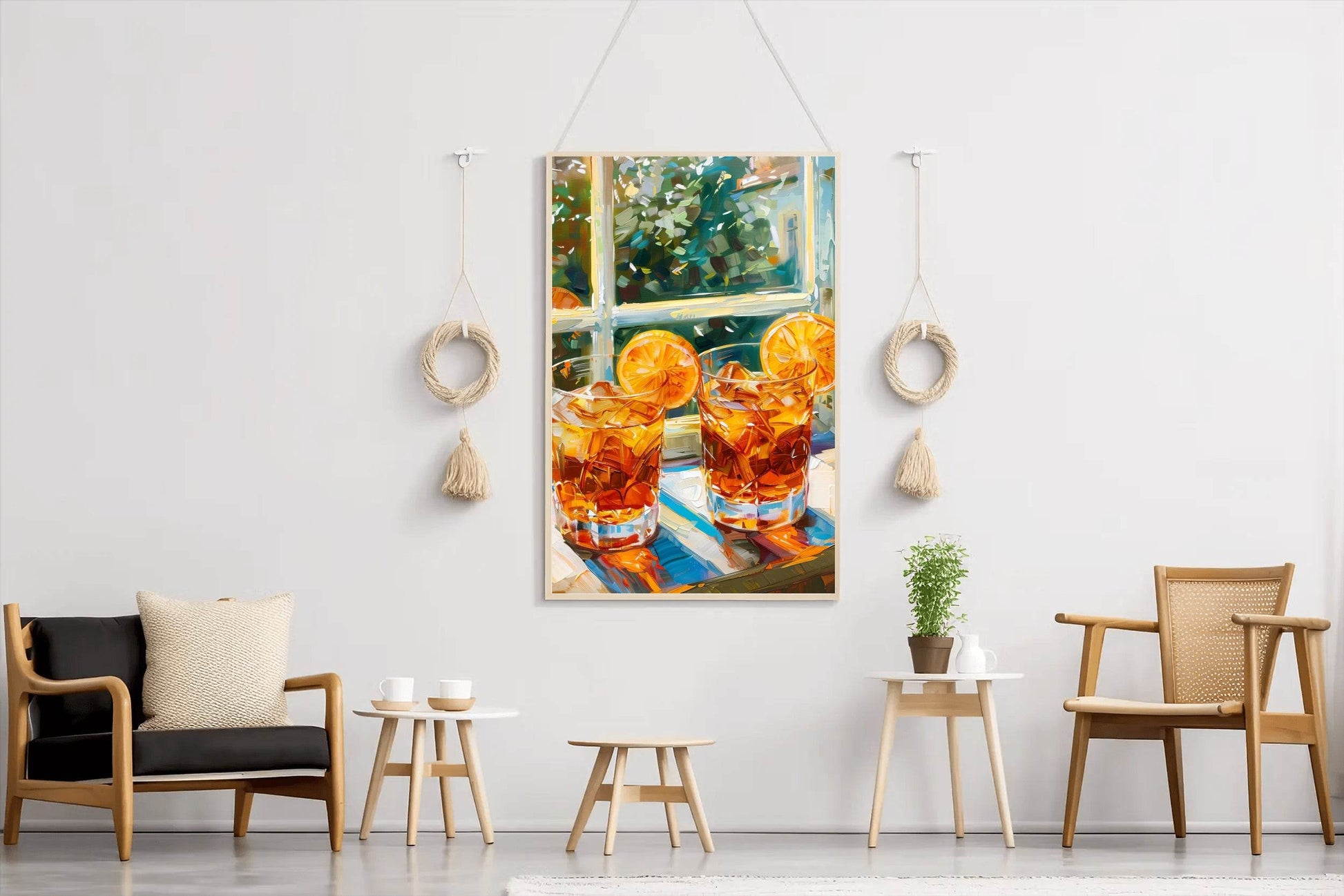 Two Glasses of Iced Tea Window View Wall Art - beink online art store