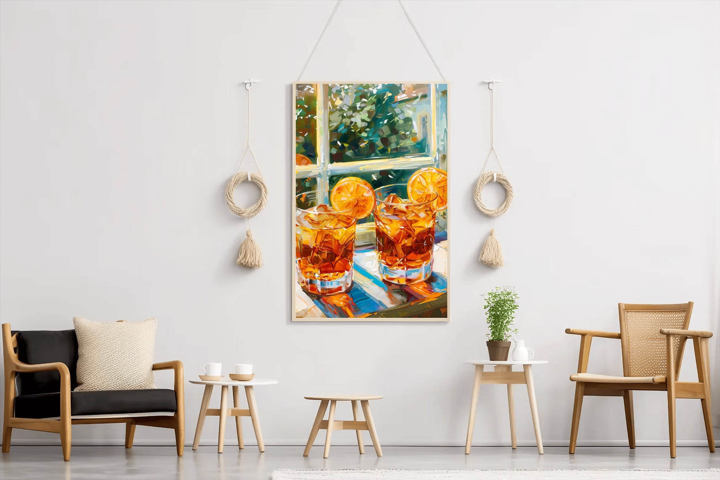 Two Glasses of Iced Tea Window View Wall Art - beink online art store