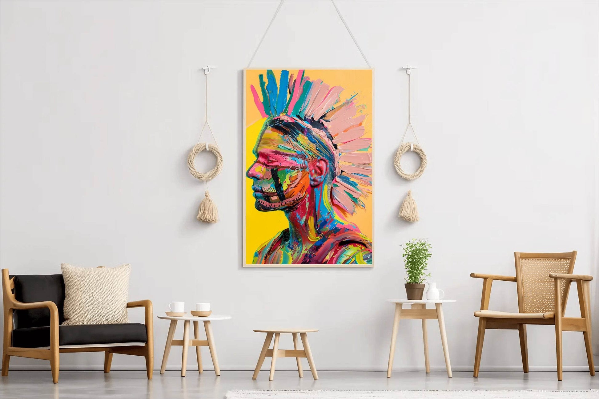 Colorful Portrait of a Punk Wall Art - beink online art store