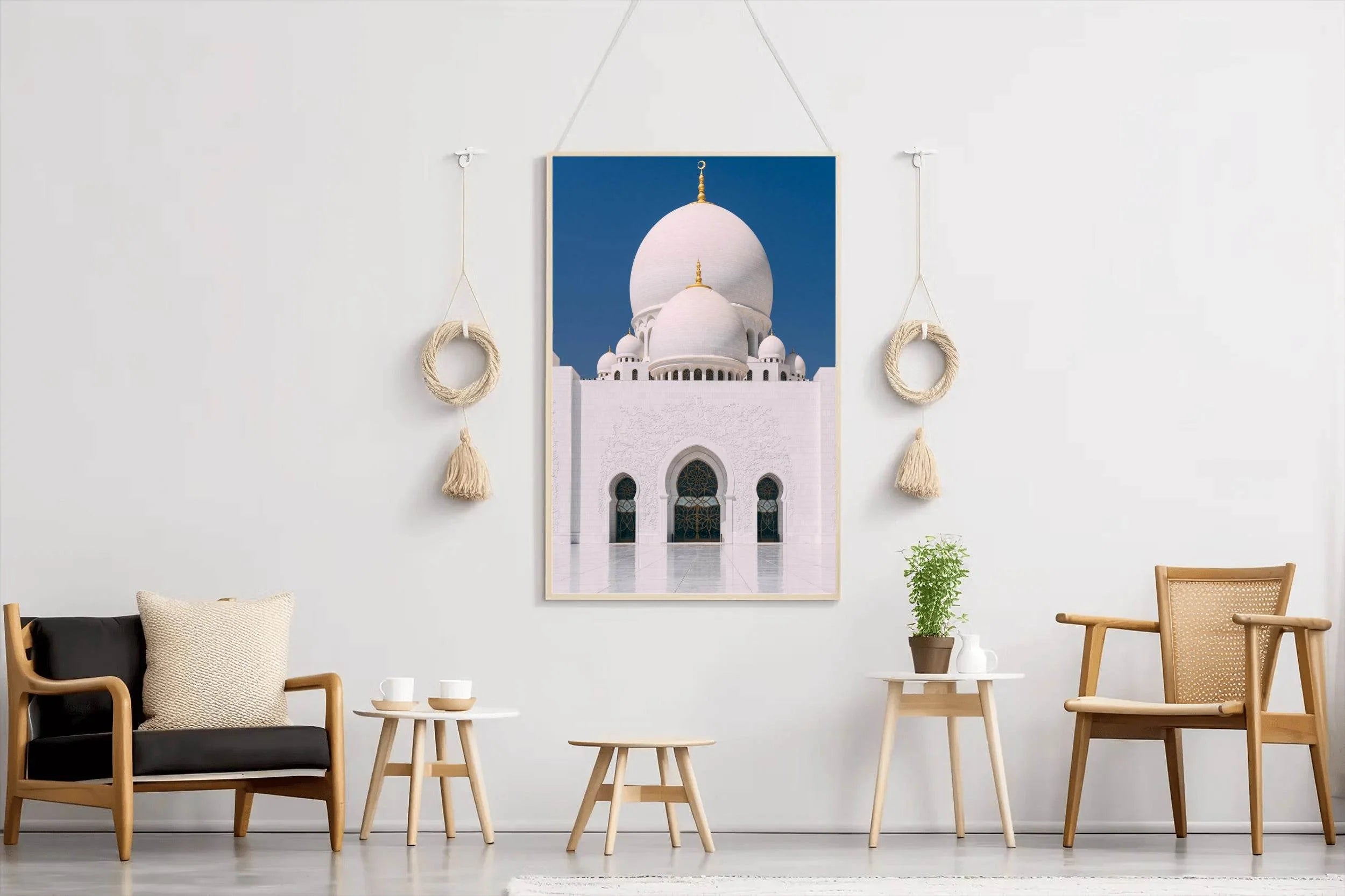 Pristine Mosque Against Blue Sky Wall Art - beink online art store