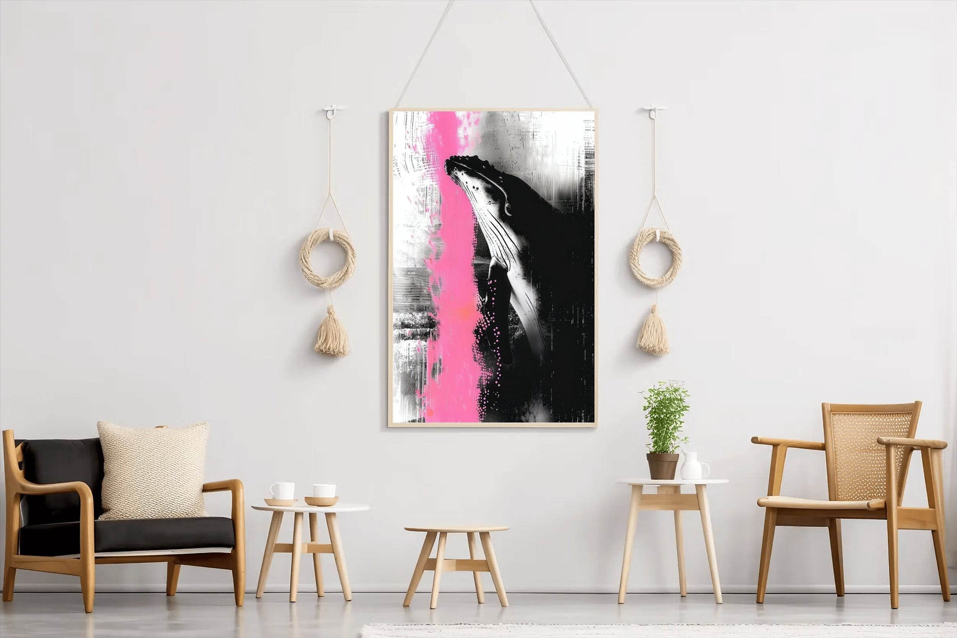 Blue Whale Painting Wall Art - beink online art store