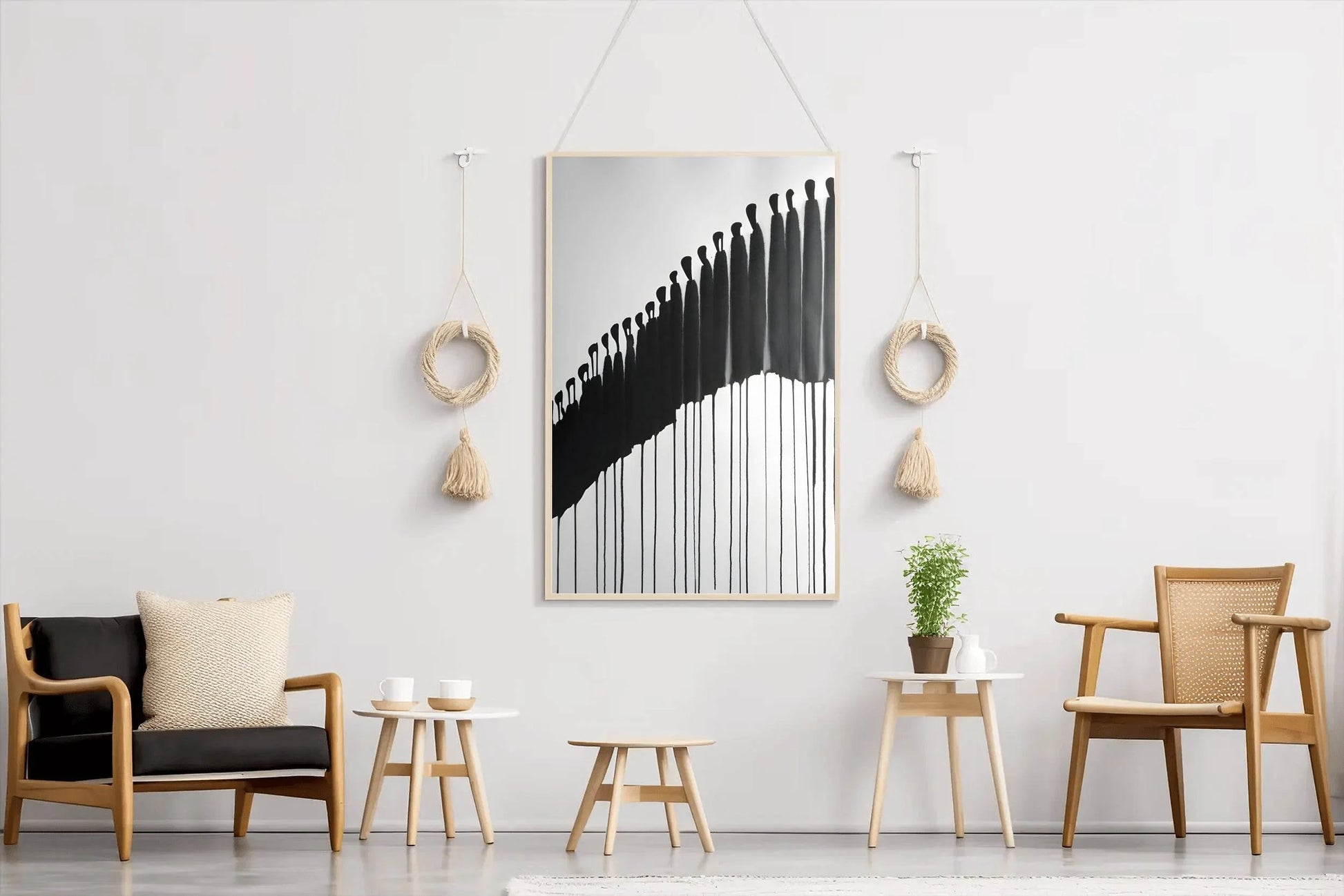 Black and White Figures Modern Wall Art - beink online art store