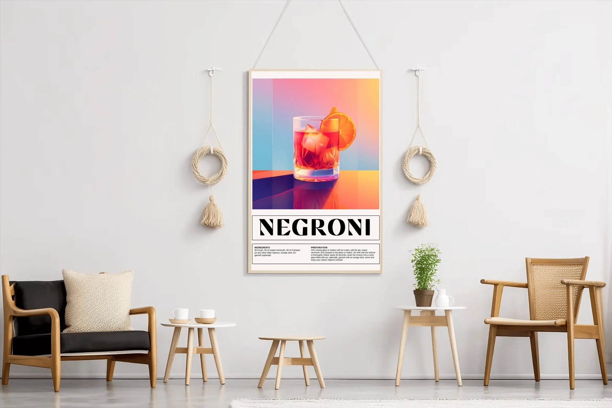 Traditional Negroni Cocktail Wall Art - beink online art store