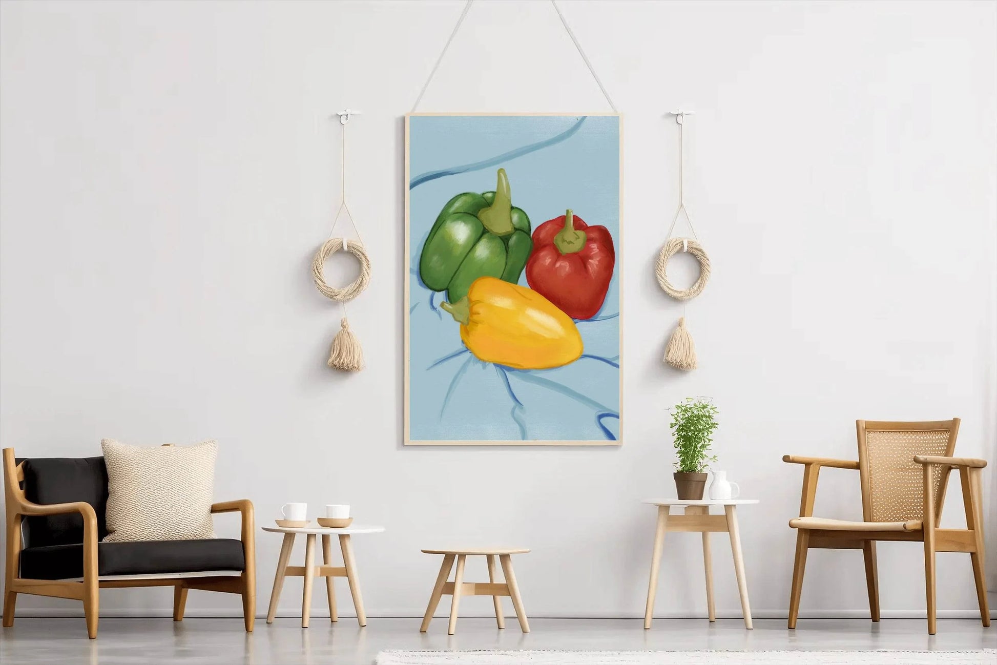 Colored Bell Pepper Painting Wall Art - beink online art store