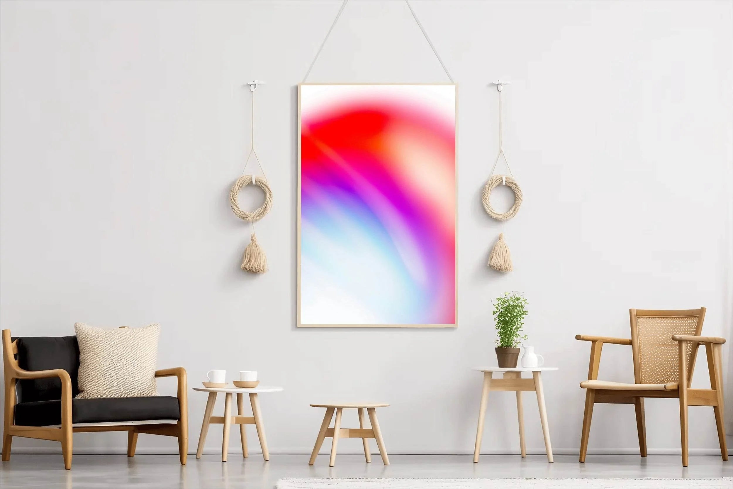 Red and Purple Light Shade Abstract Wall Art - beink online art store