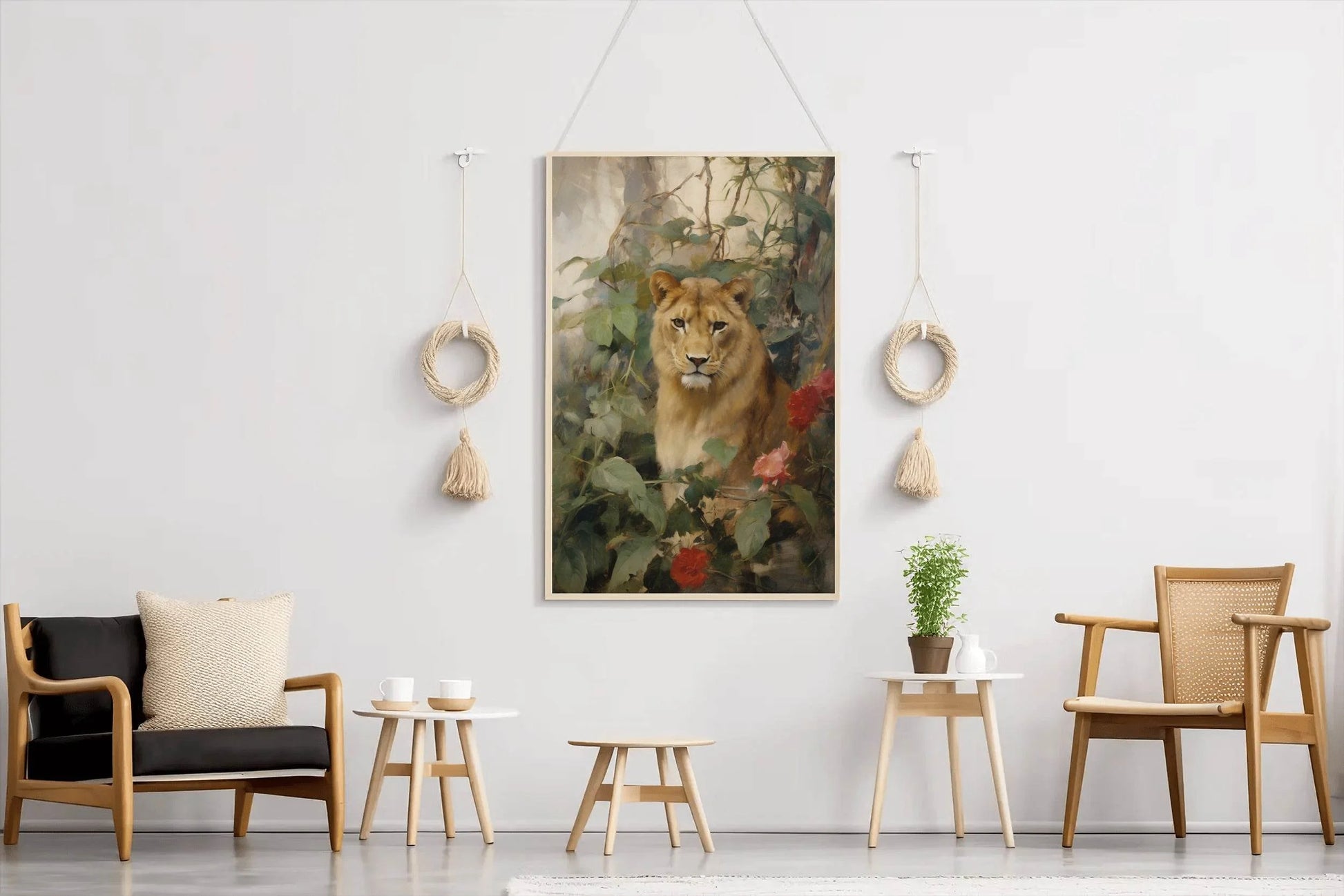 Painting of Lioness Animal Wall Art - beink online art store