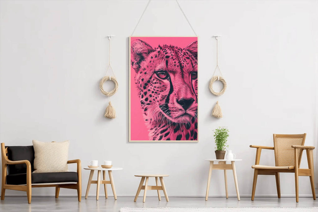Pink Leopard Background Wall Art - beink online art store
