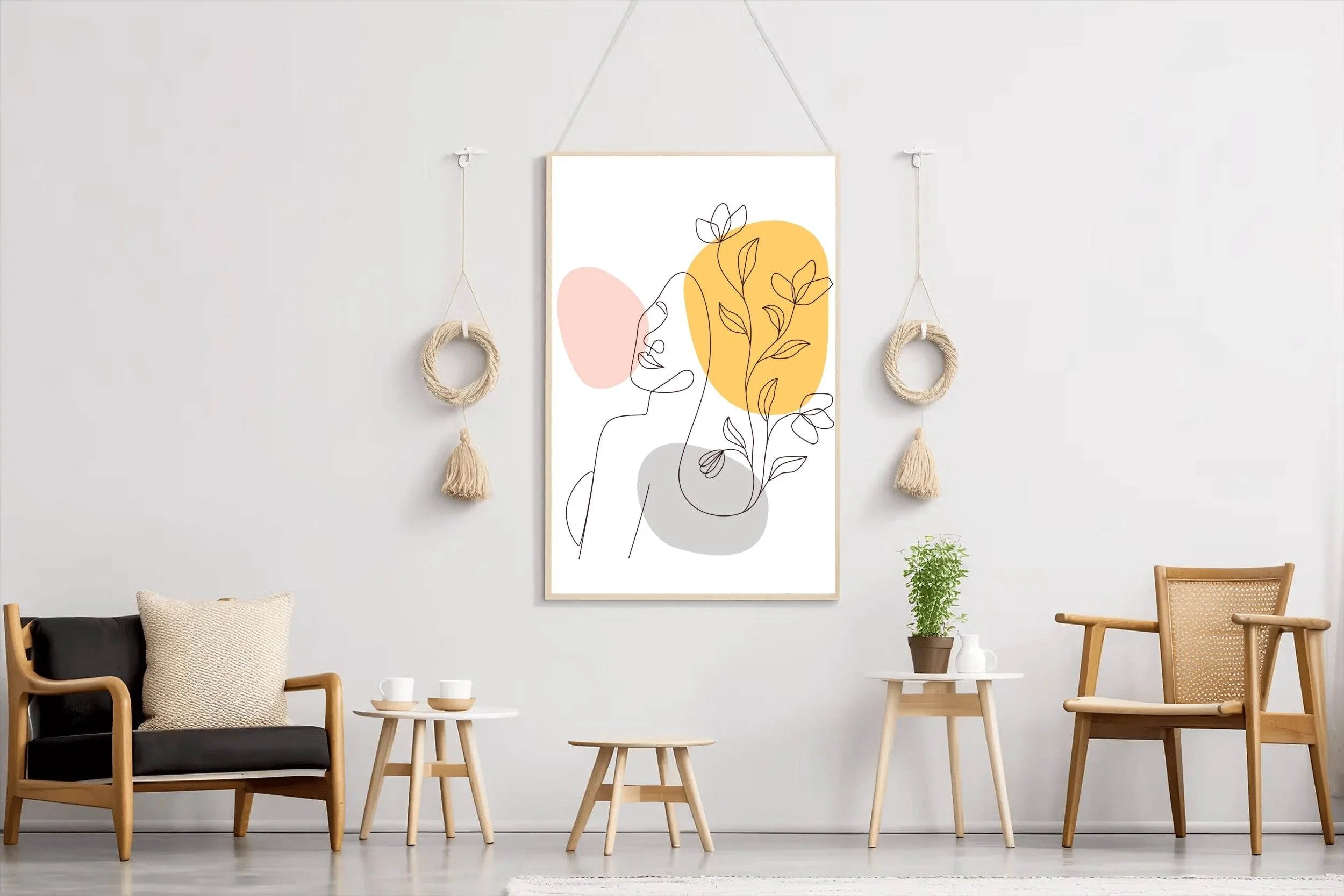 Minimal Feminine Flowers Wall Art - beink online art store