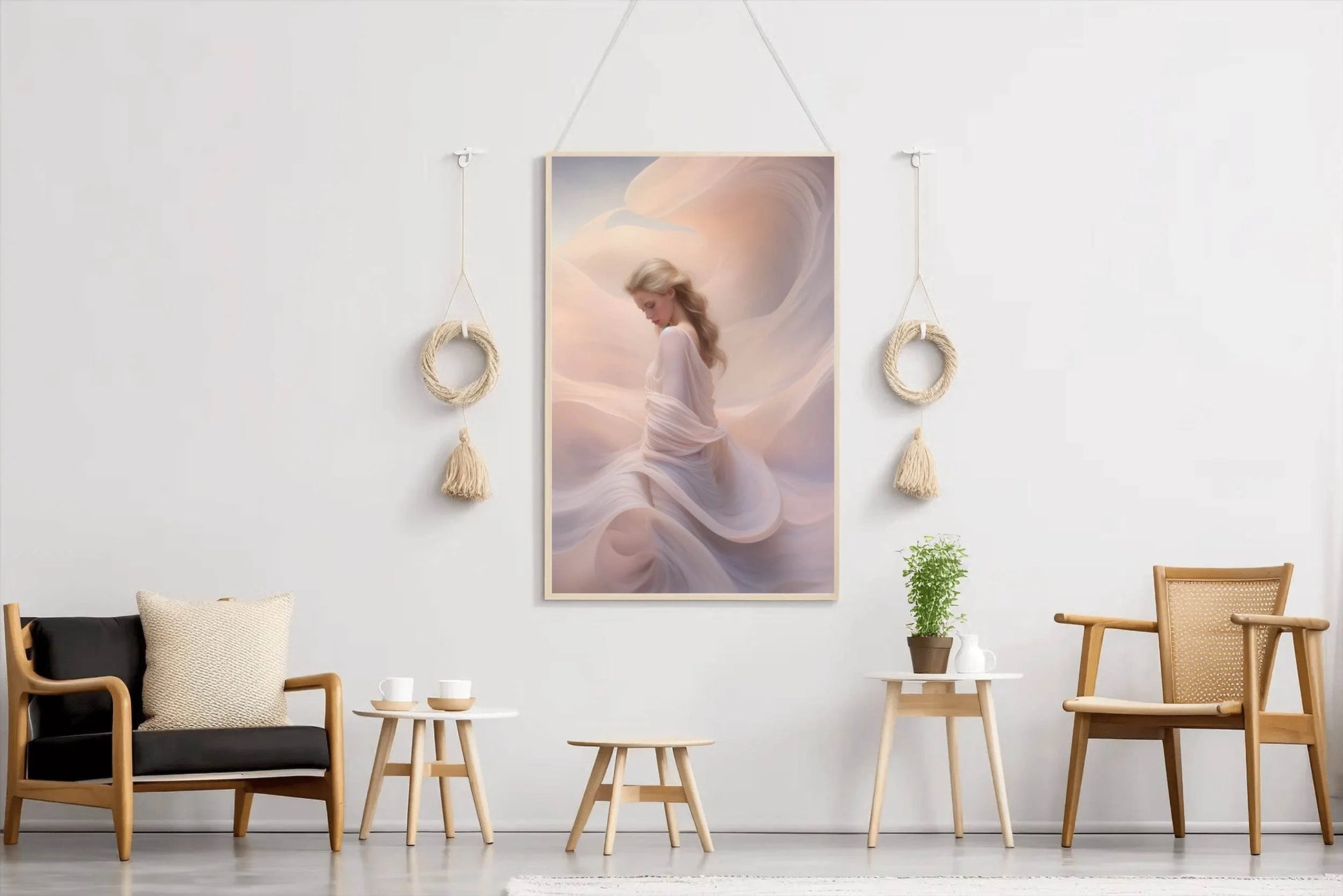 White Lace Silk Skirt And Shawl Wall Art - beink online art store