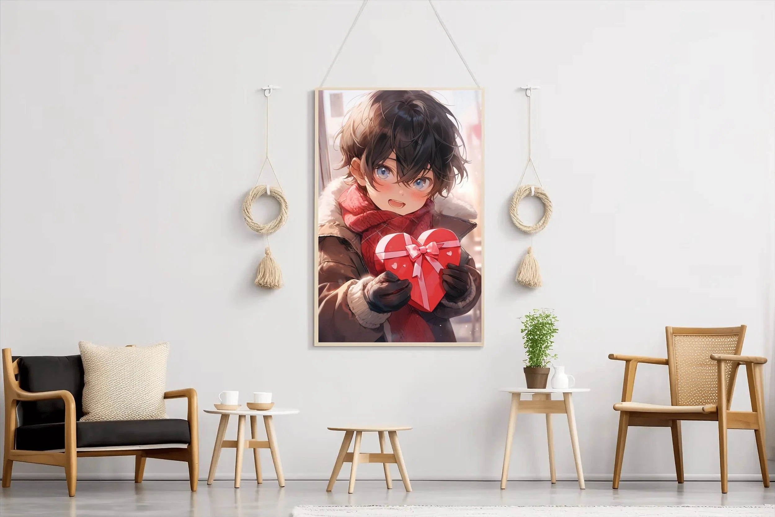 Anime Style Celebrating Valentines Day Anime Wall Art - beink online art store