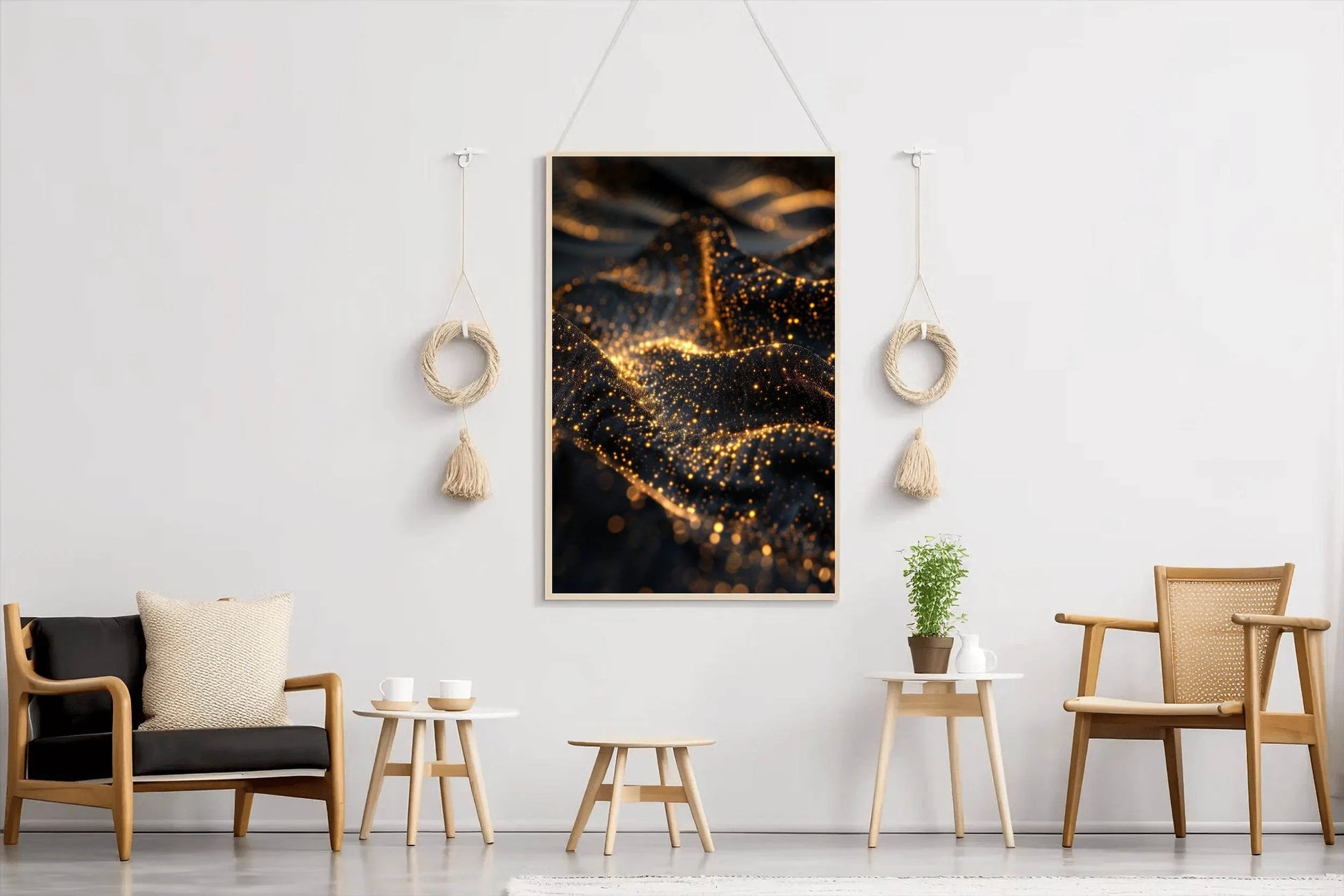 Hills of Black Soil Mixed With Gold Wall Art - beink online art store