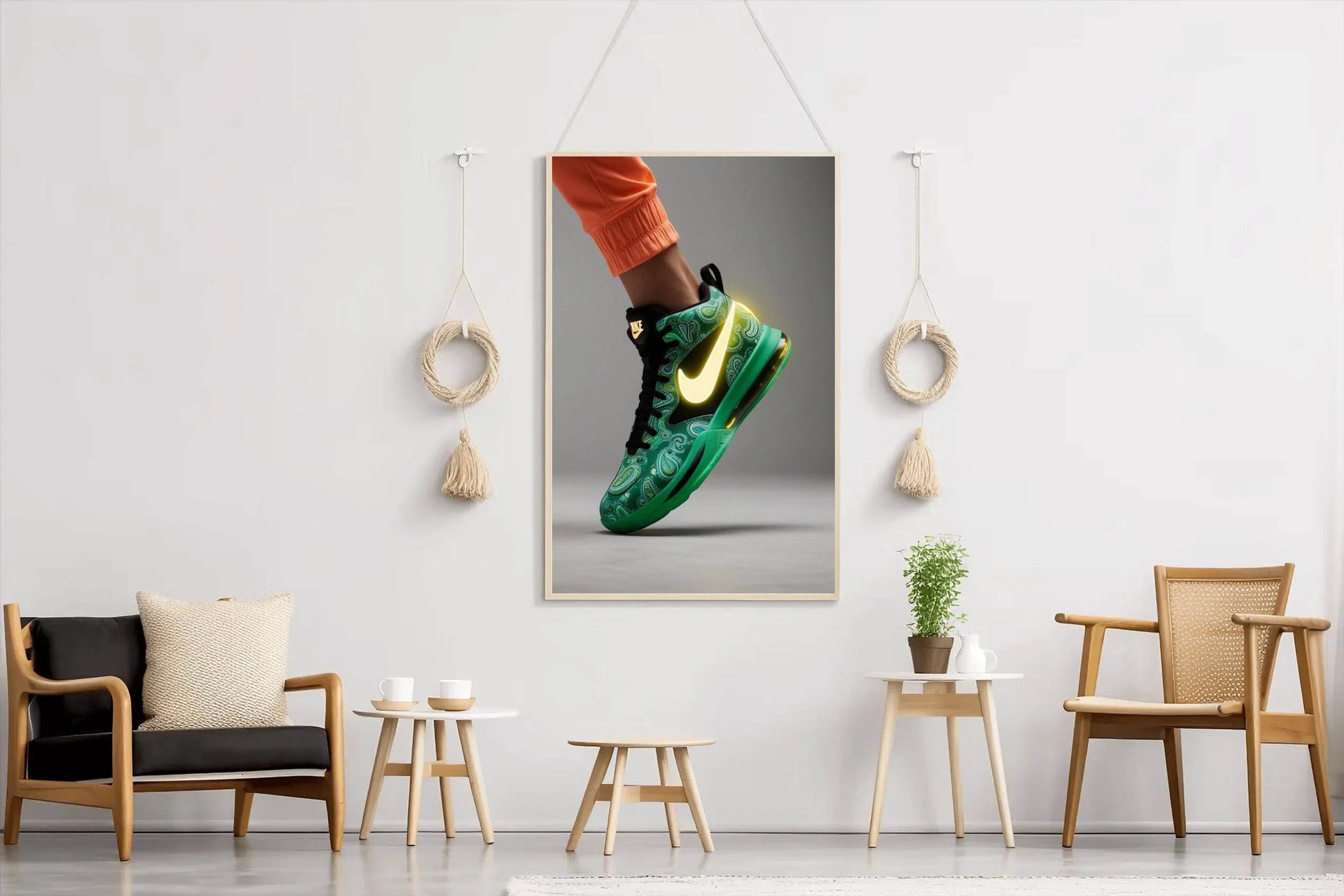 Nike Green Sports Shoes Wall Art - beink online art store