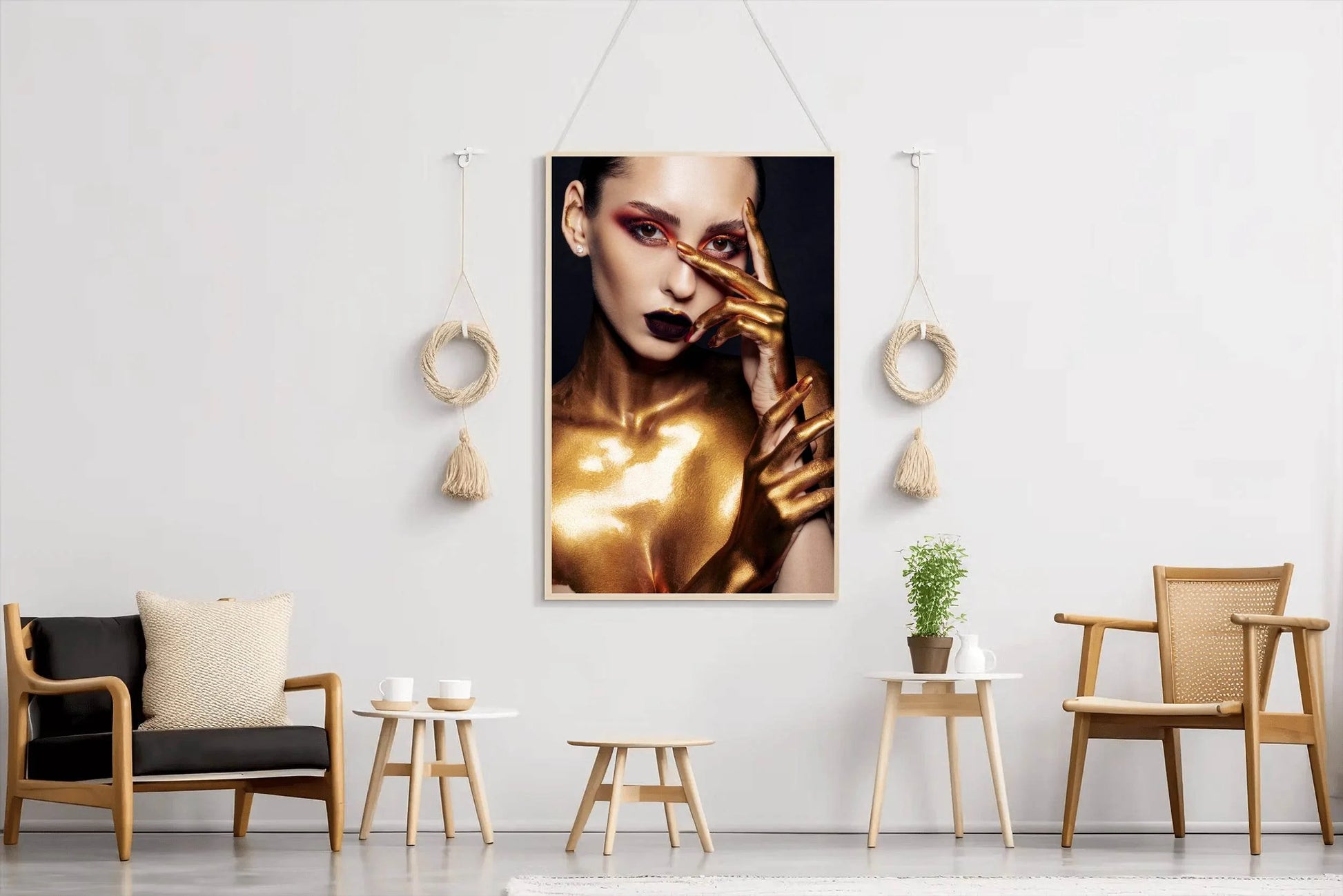 Golden Bust Of A Woman Wall Art - beink online art store