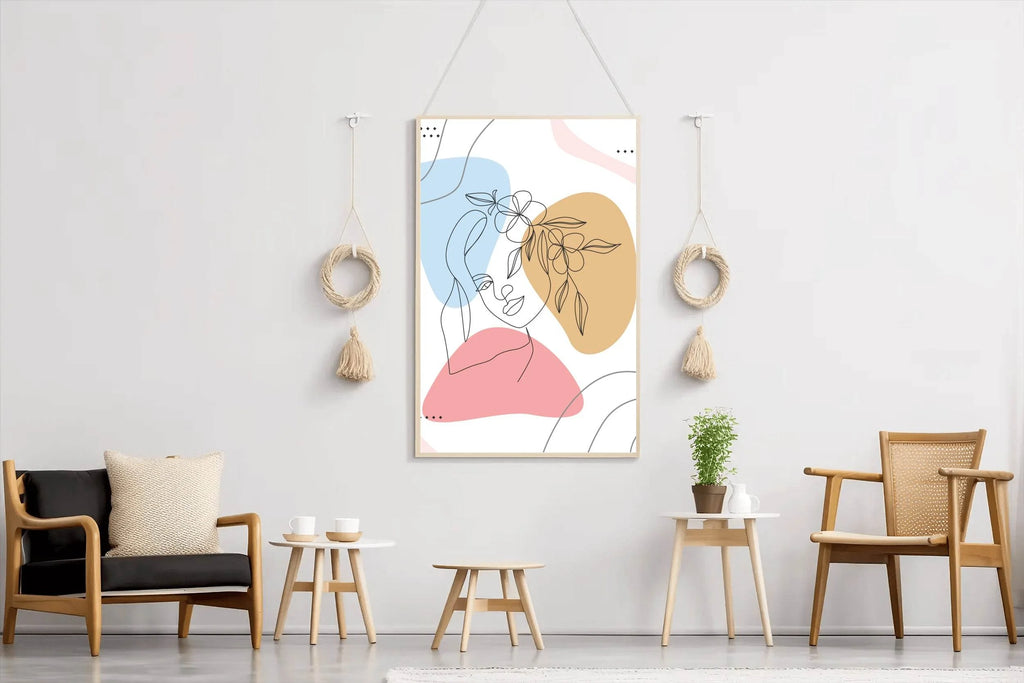 Beautiful Woman's Head Flower Wall Art - beink online art store