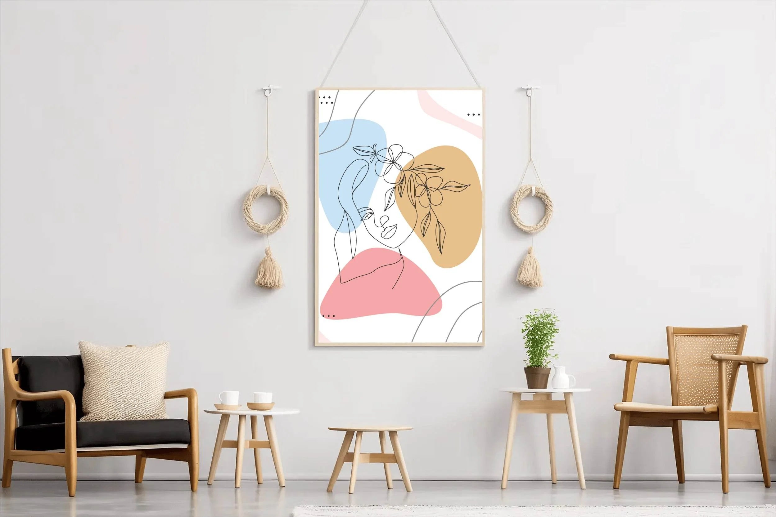 Beautiful Woman's Head Flower Wall Art - beink online art store