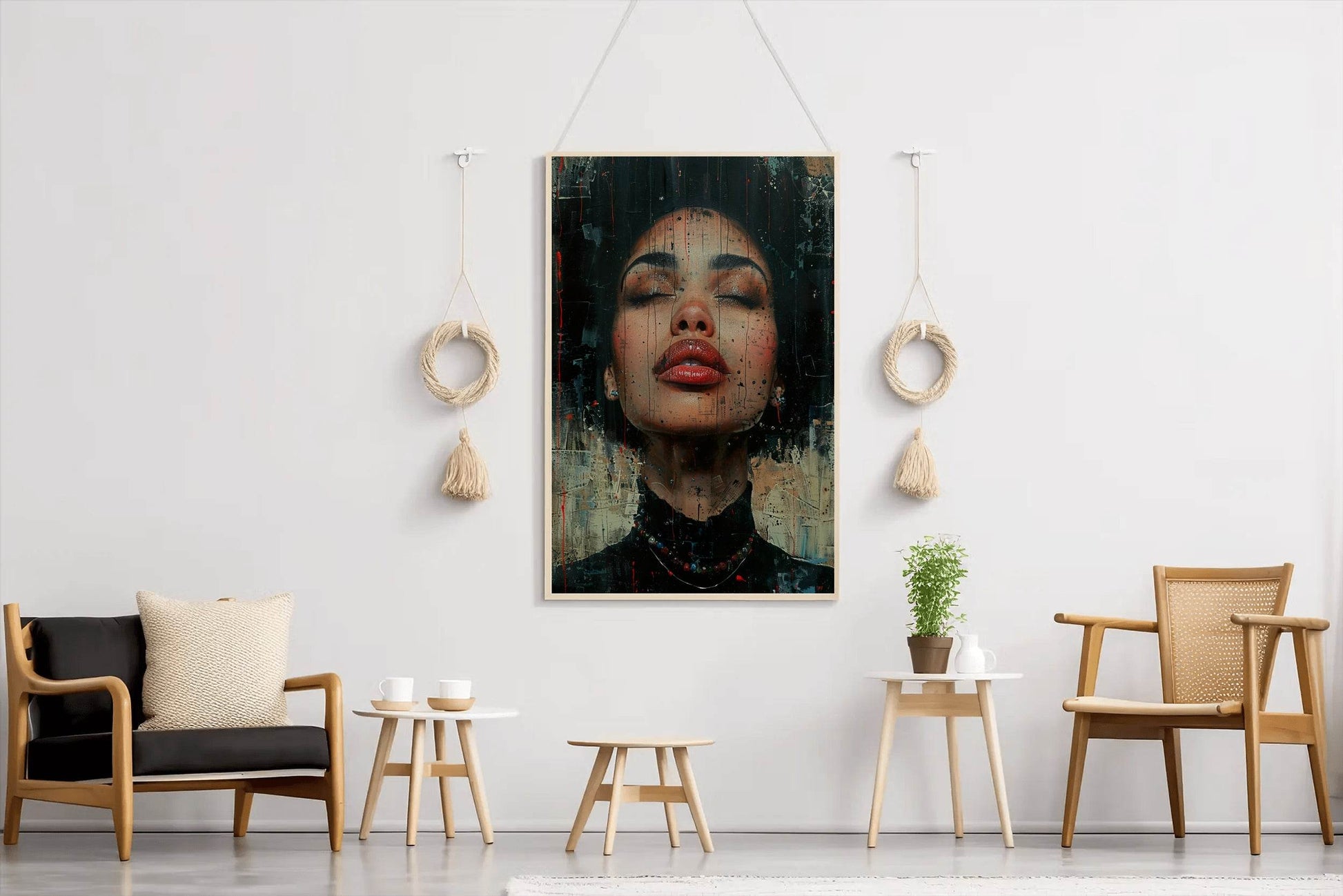 Woman With Closed Eyes Digital Art - beink online art store