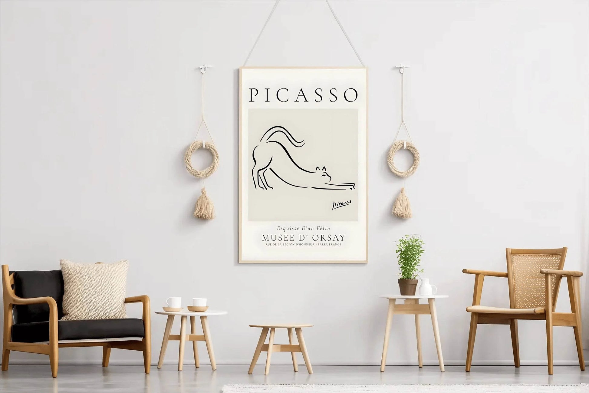Picasso Animal Cat Line Drawing Wall Art - beink online art store