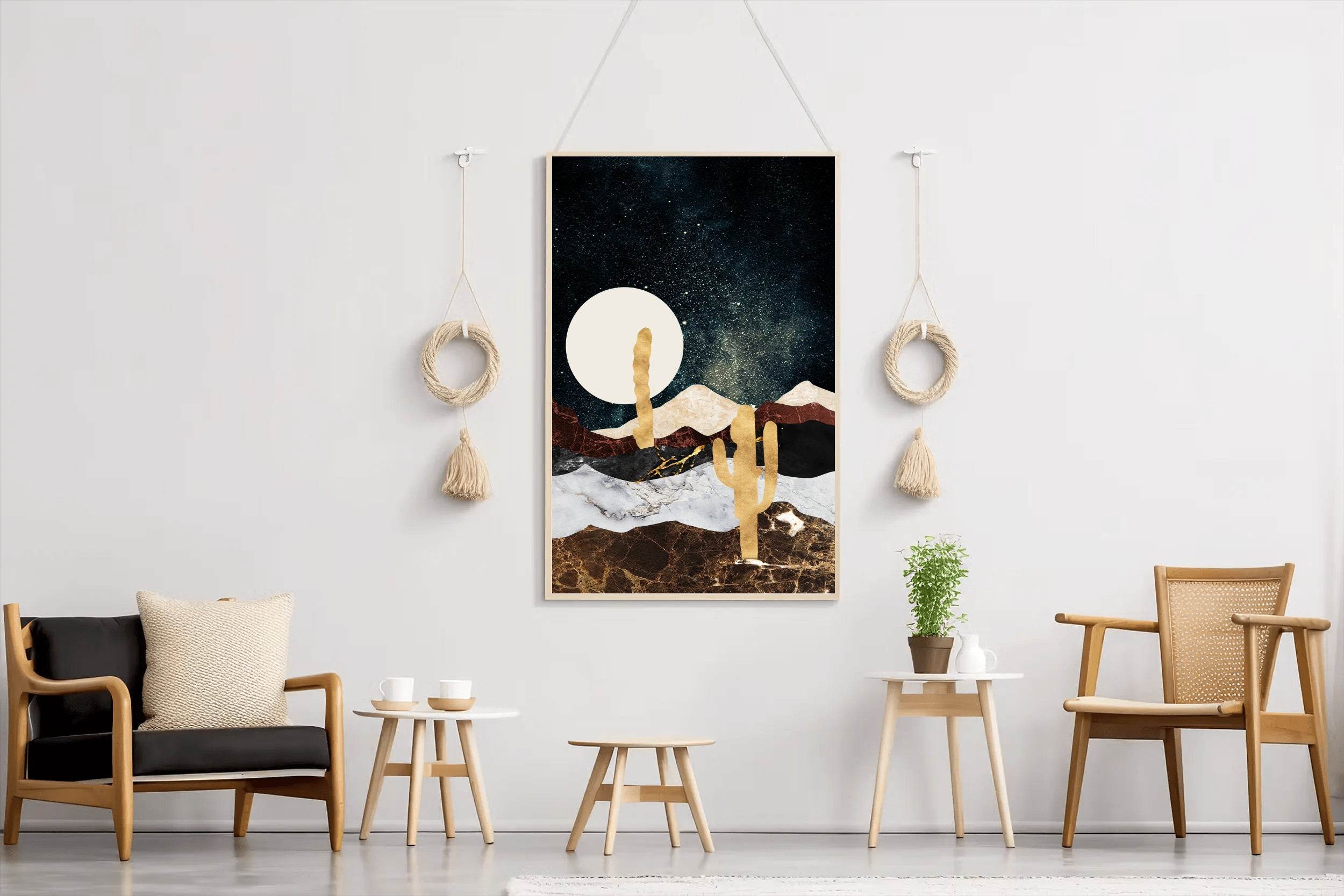 Desert Moonlit Modern Wall Art - beink online art store