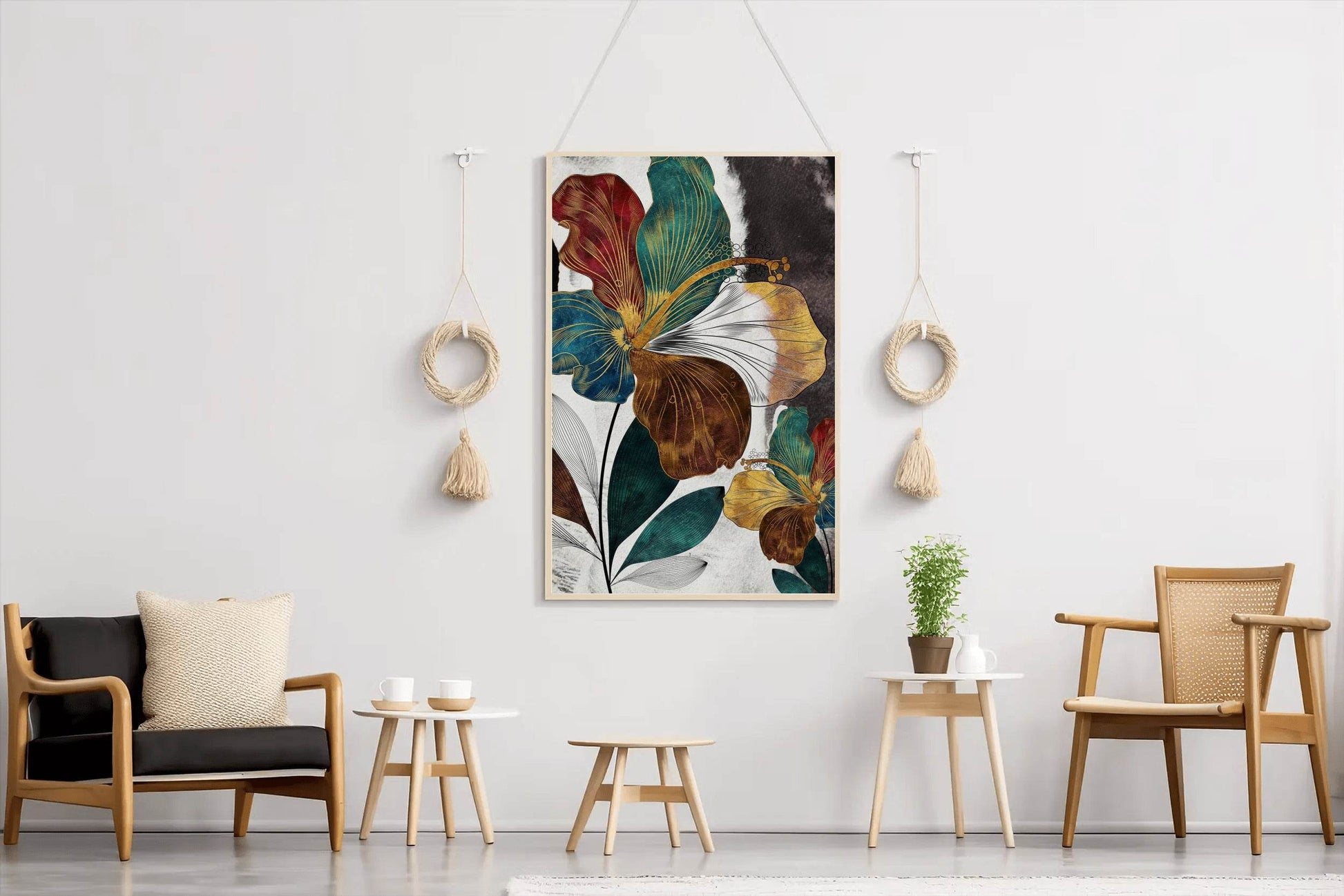 Floral Fusion - Multicolor Patels Modern Wall Art - beink online art store