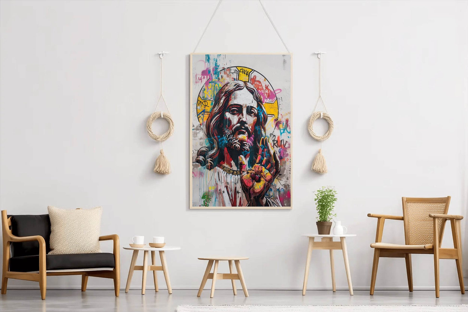 Graffiti Background of Jesus Christ Wall Art - beink online art store