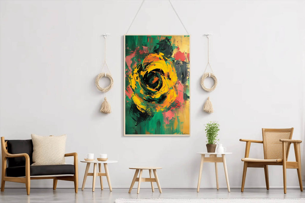 Yellow Rose Painting Wall Art - beink online art store