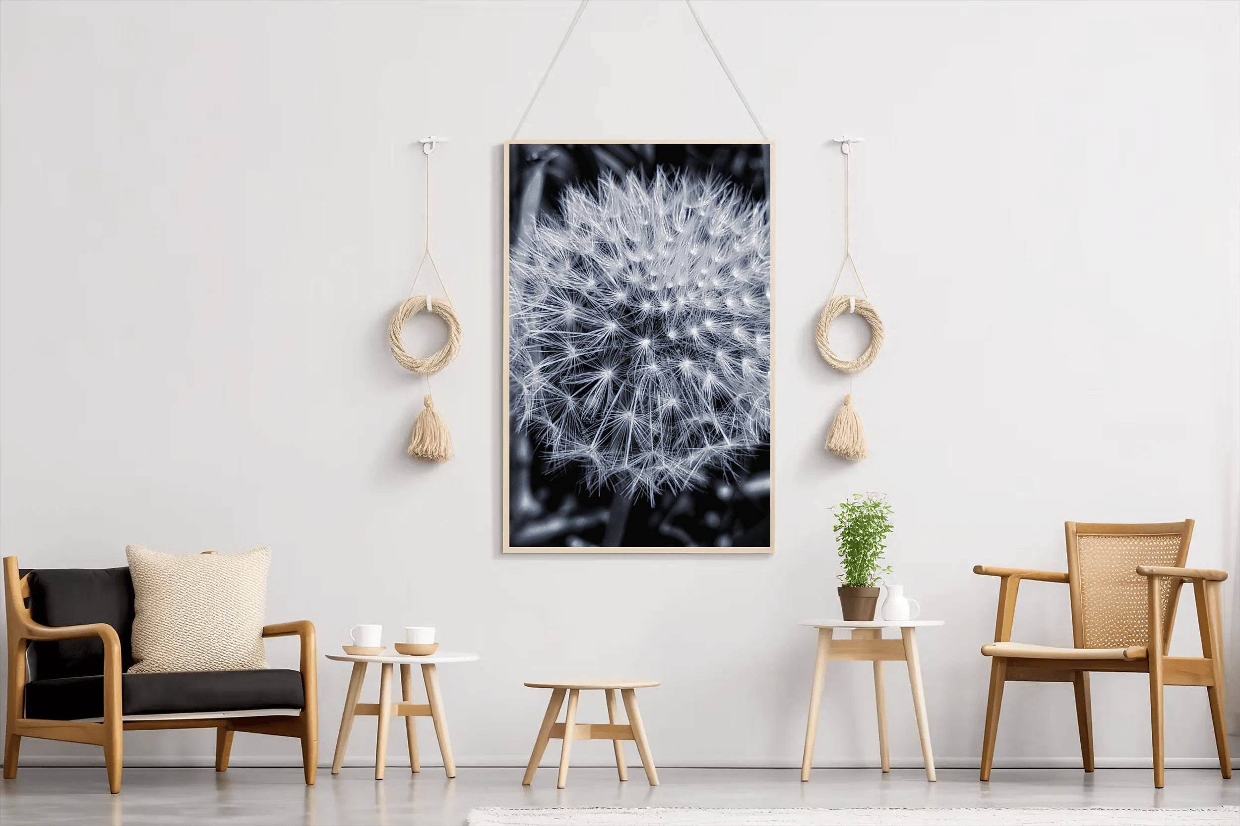 Common Dandelion Black & White Wall Art - beink online art store