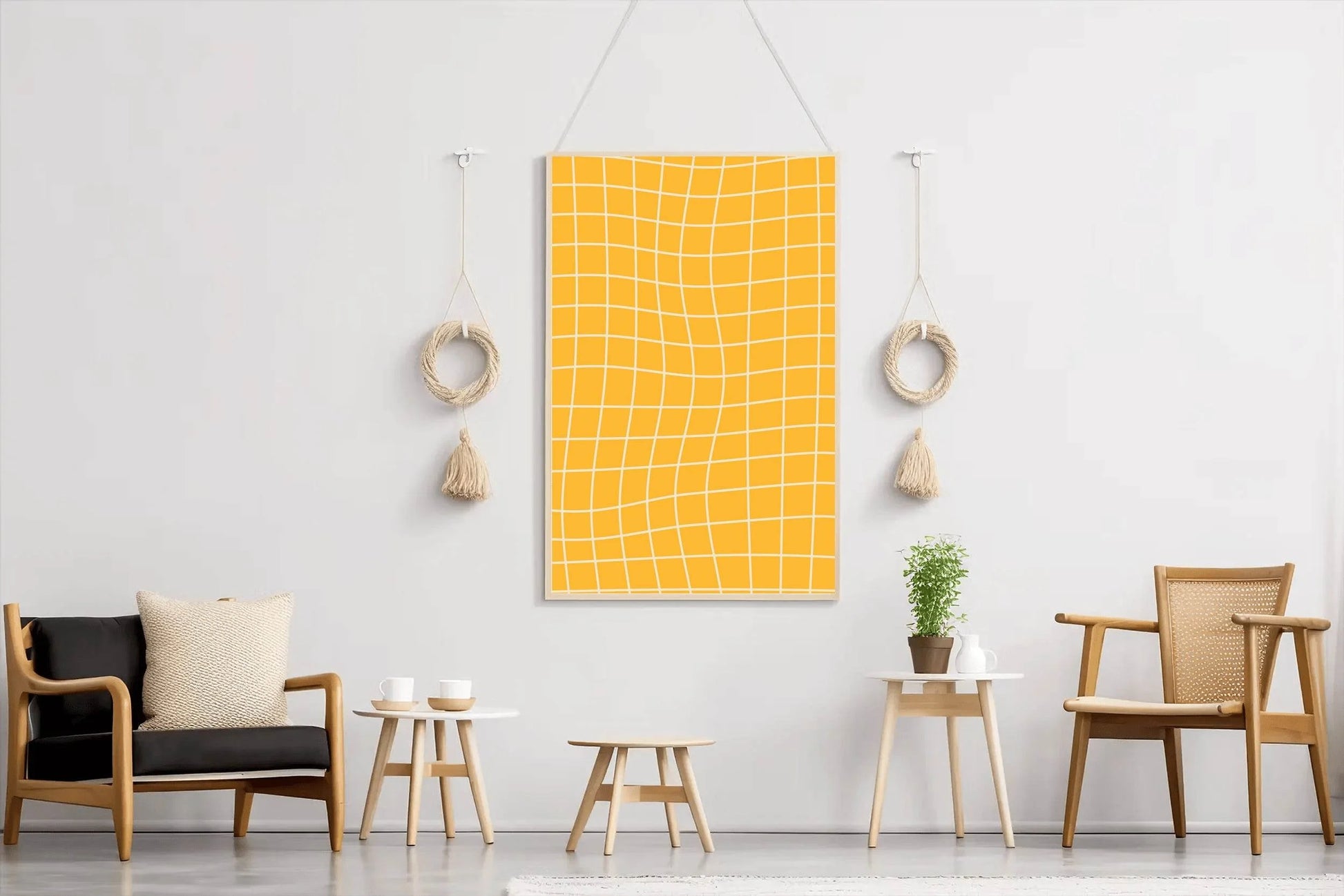 Yellow Curved Background Painting Wall Art - beink online art store