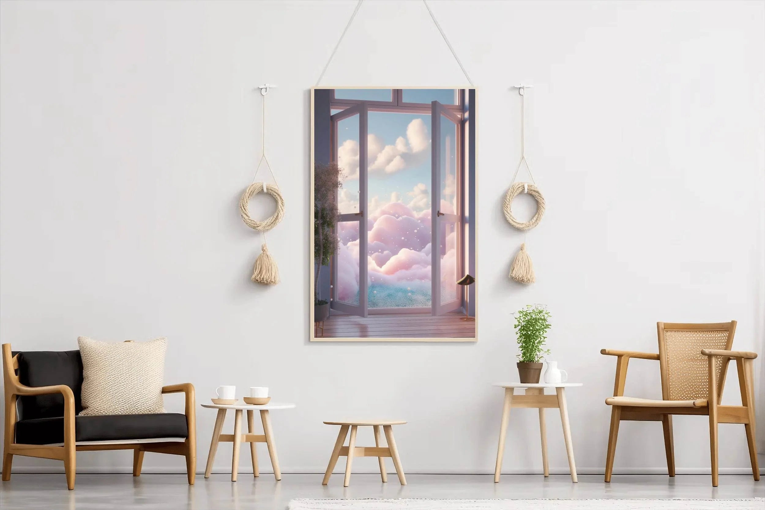 Room with window and surreal view Anime Wall Art - beink online art store