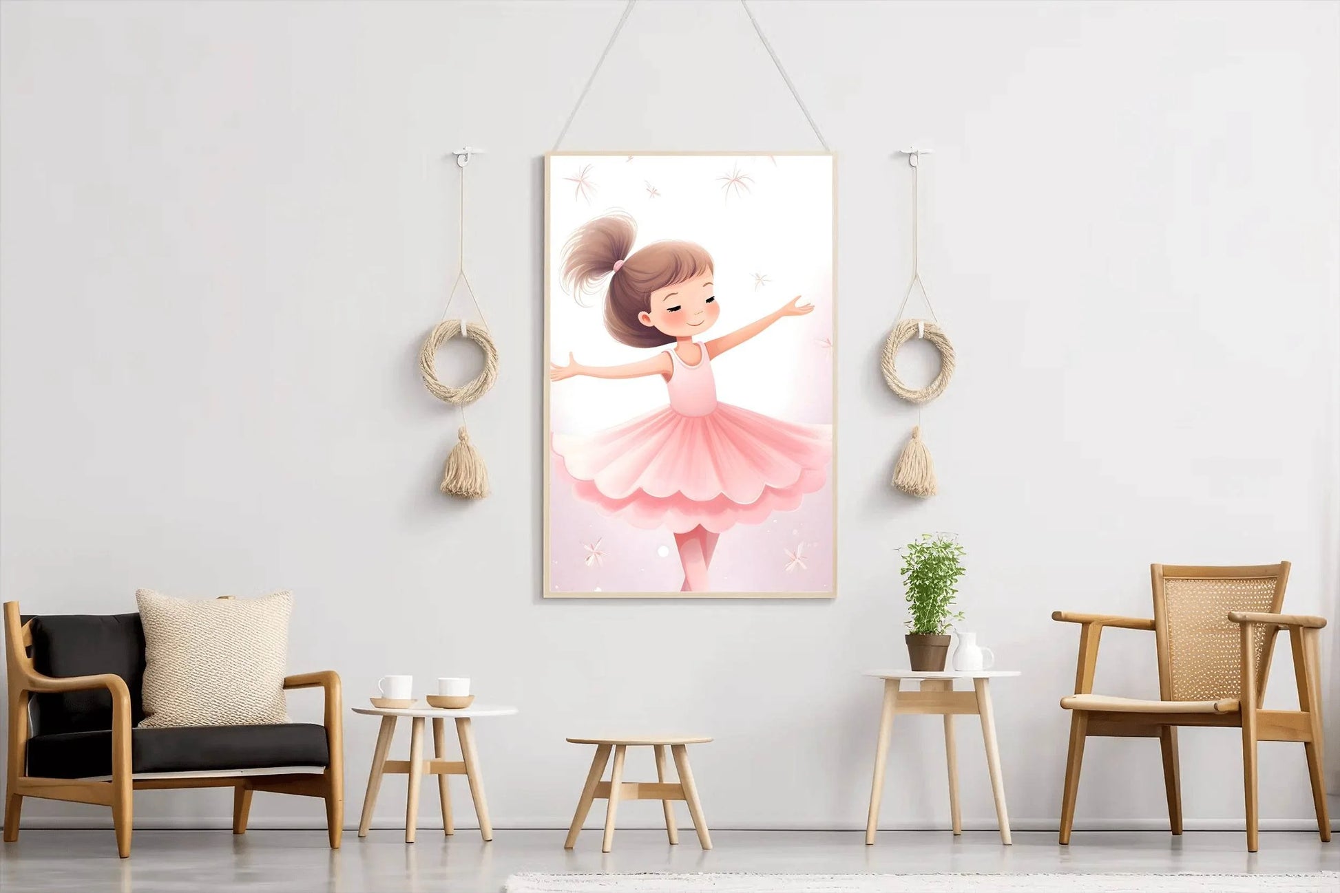 Cute little Girl Bellet Dance in Pink Dress - beink online art store