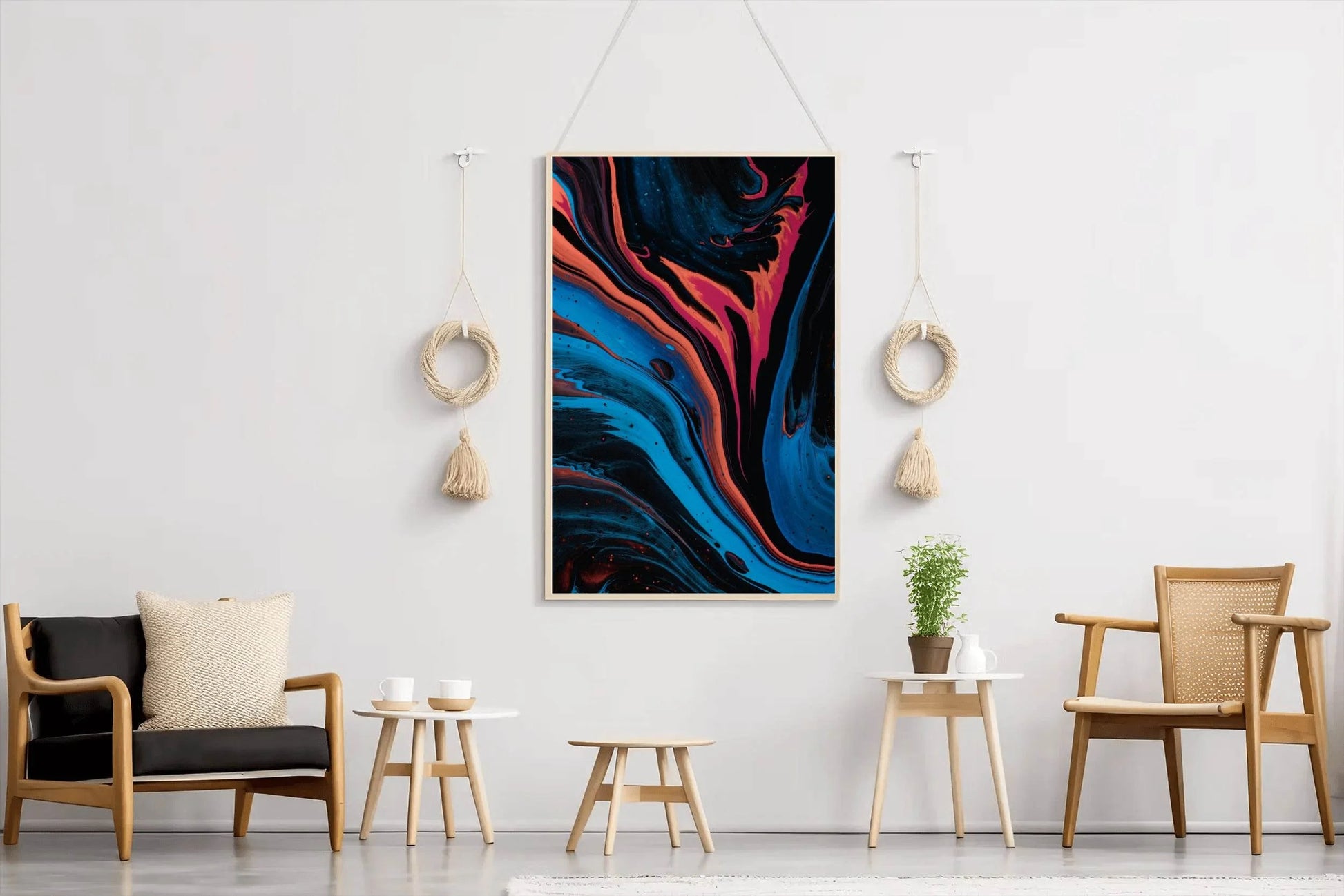 Long Run Broad Dark Colors Oil Paint Abstrat Wall Art - beink online art store