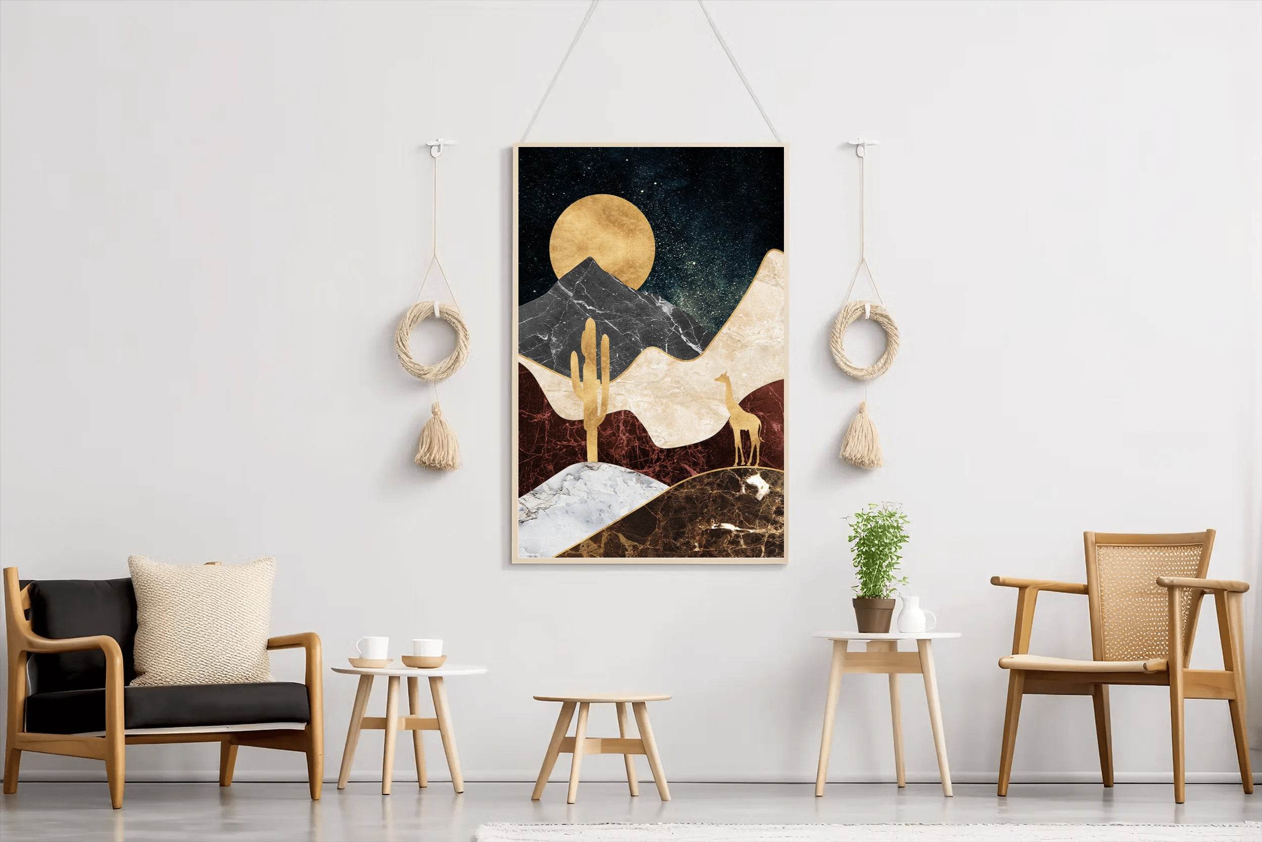 Desert Moonlit Modern Wall Art - beink online art store
